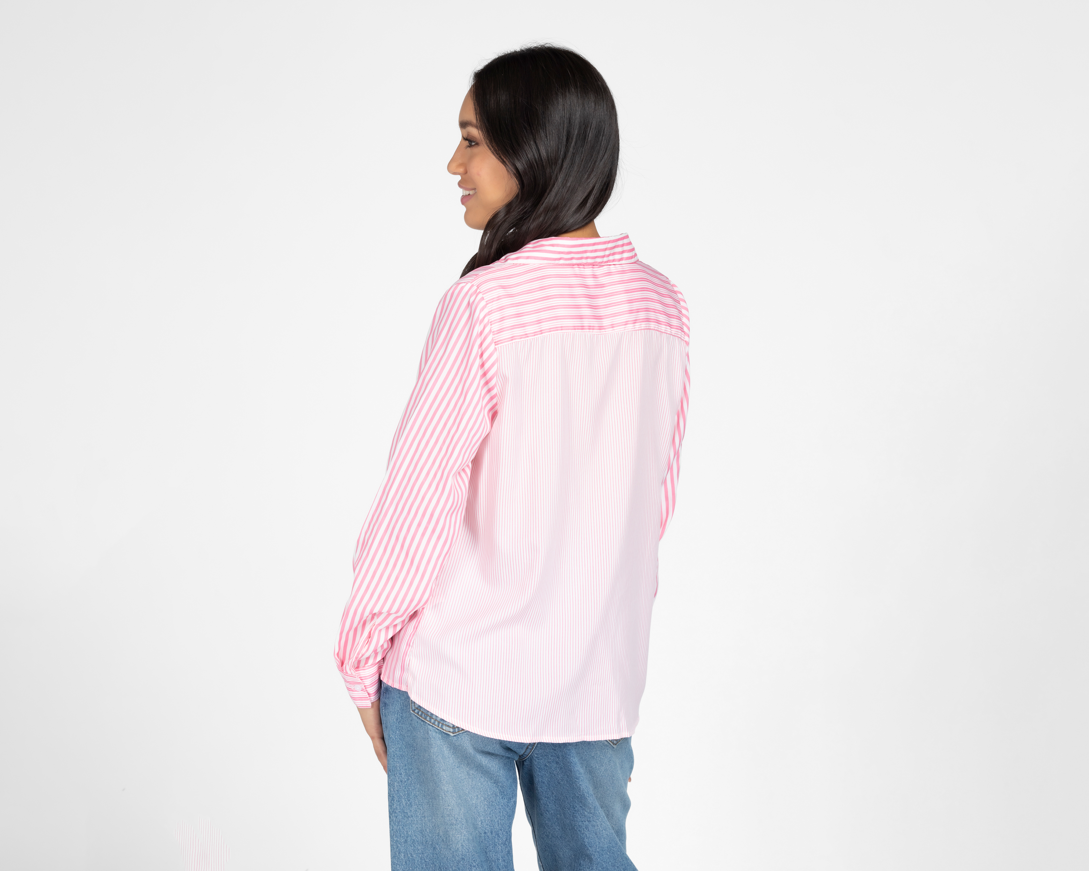 Foto 4 pulgar | Foto 3 | Blusa Refill Manga Larga a Rayas con Botones