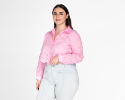 Blusa 18 Forever Rosa Manga Larga