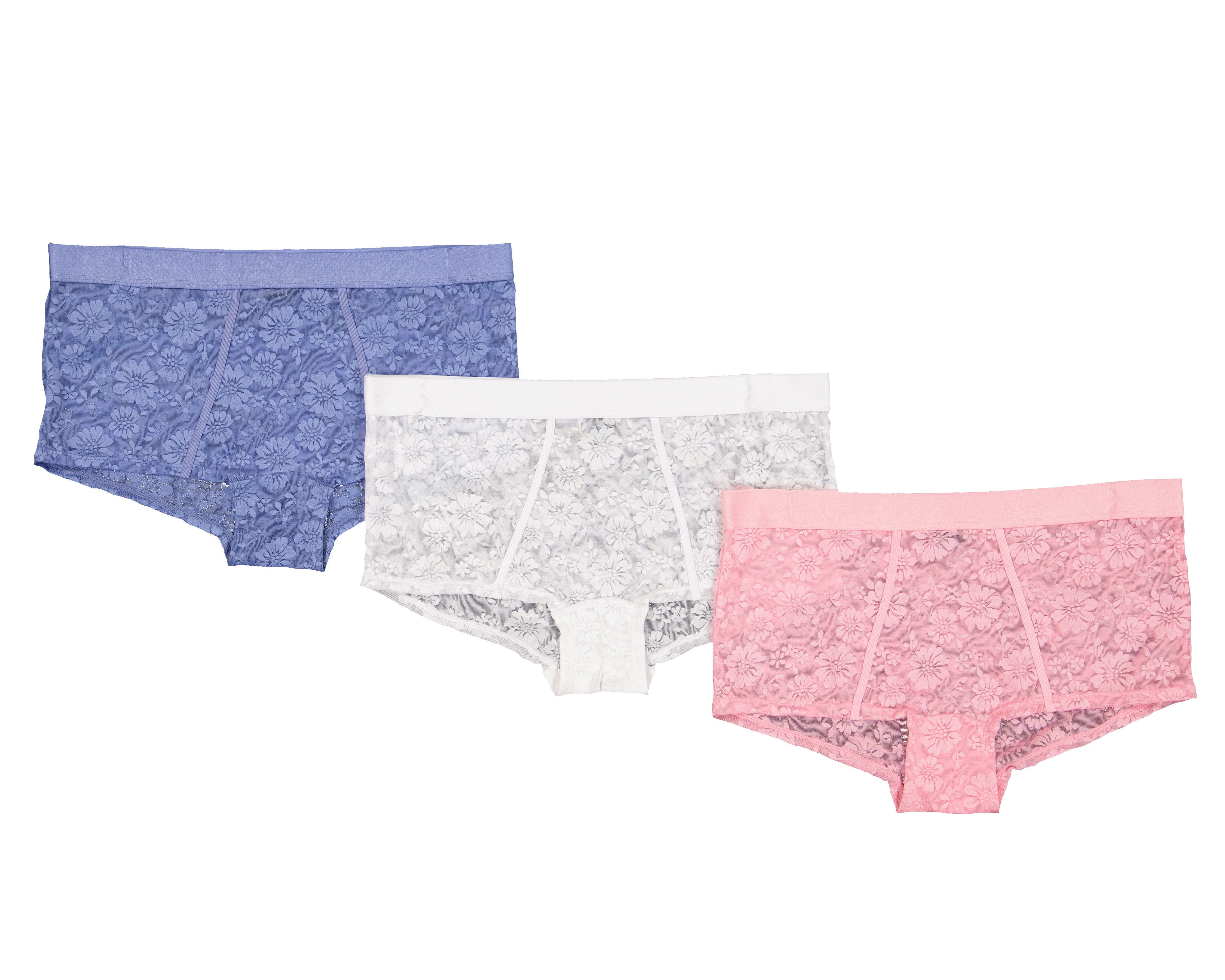 Bóxer con Encaje Bebe para Mujer 3 Piezas