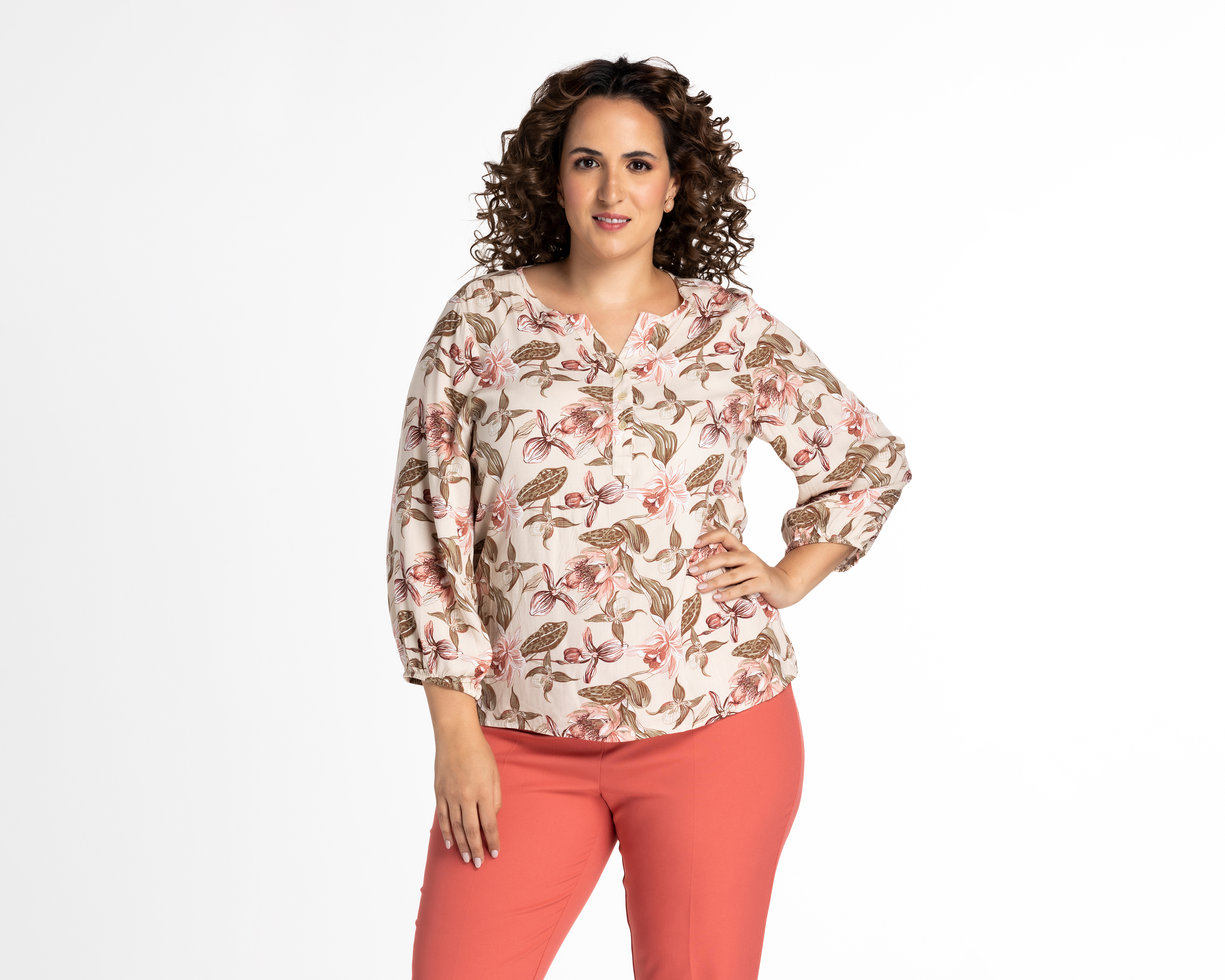 Blusa Sahara Manga 3/4 con Estampado Floral
