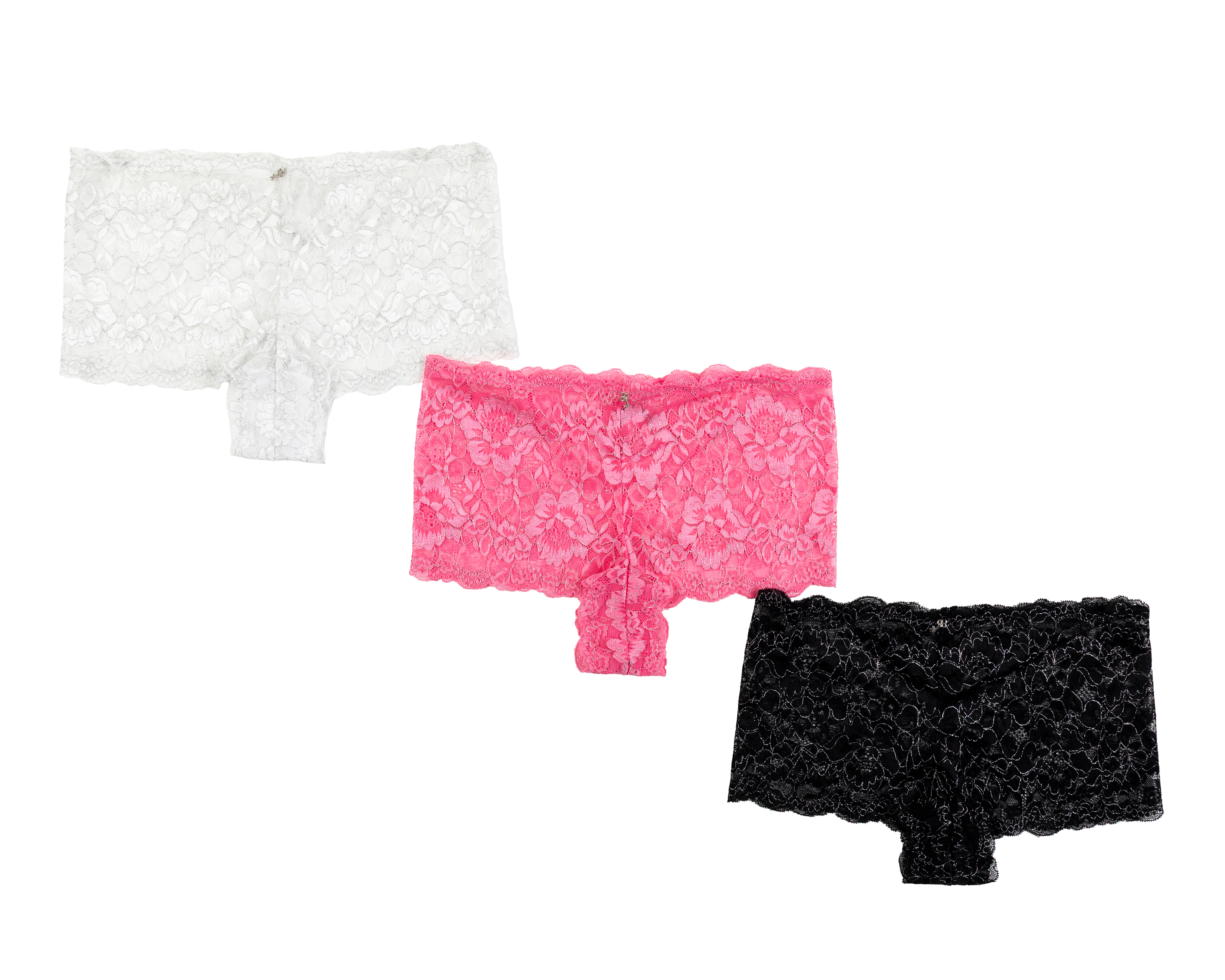 Bóxers con Encaje Bebe para Mujer 3 Piezas