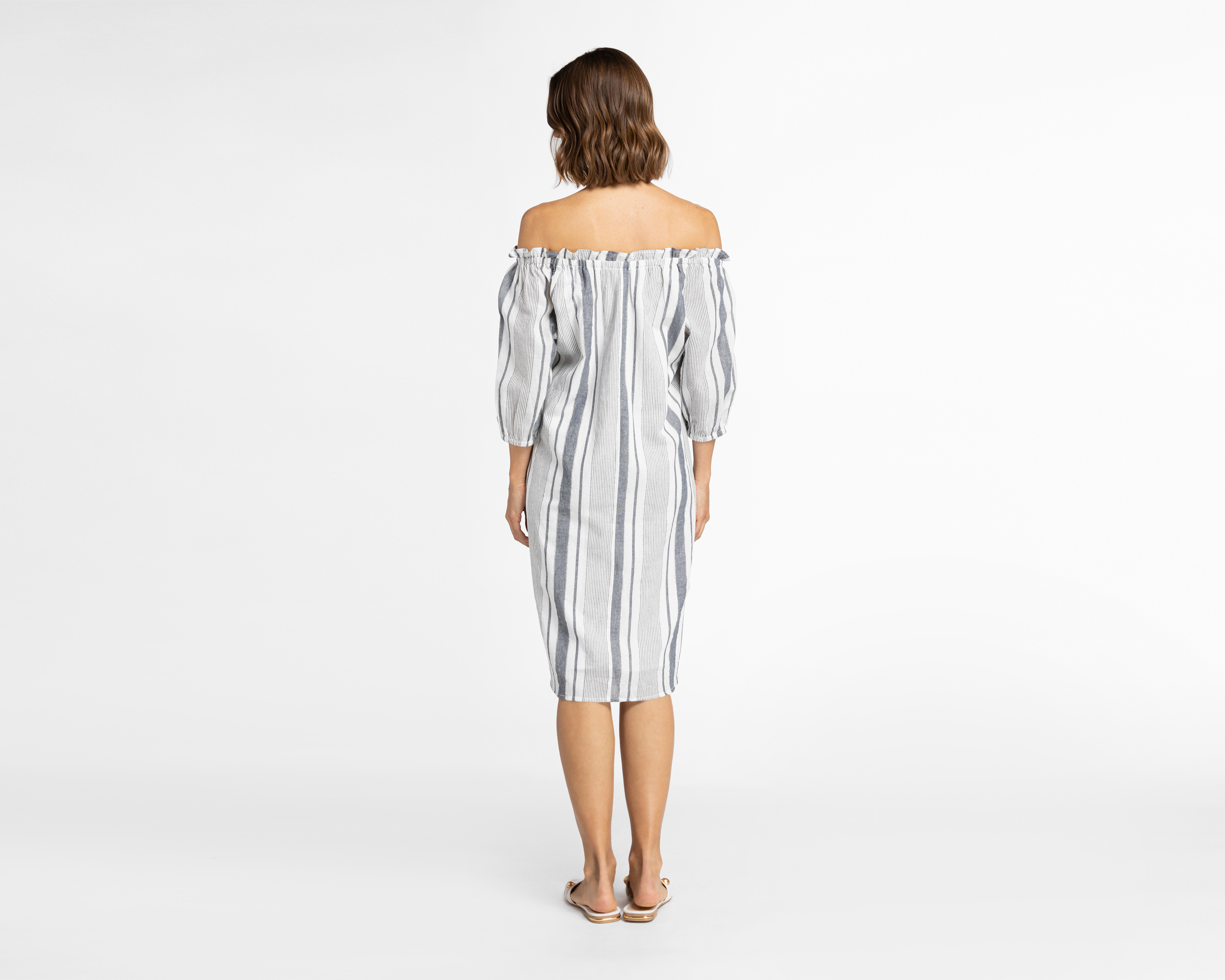 Foto 4 pulgar | Foto 3 | Vestido Lady Sun Casual a Rayas Corto