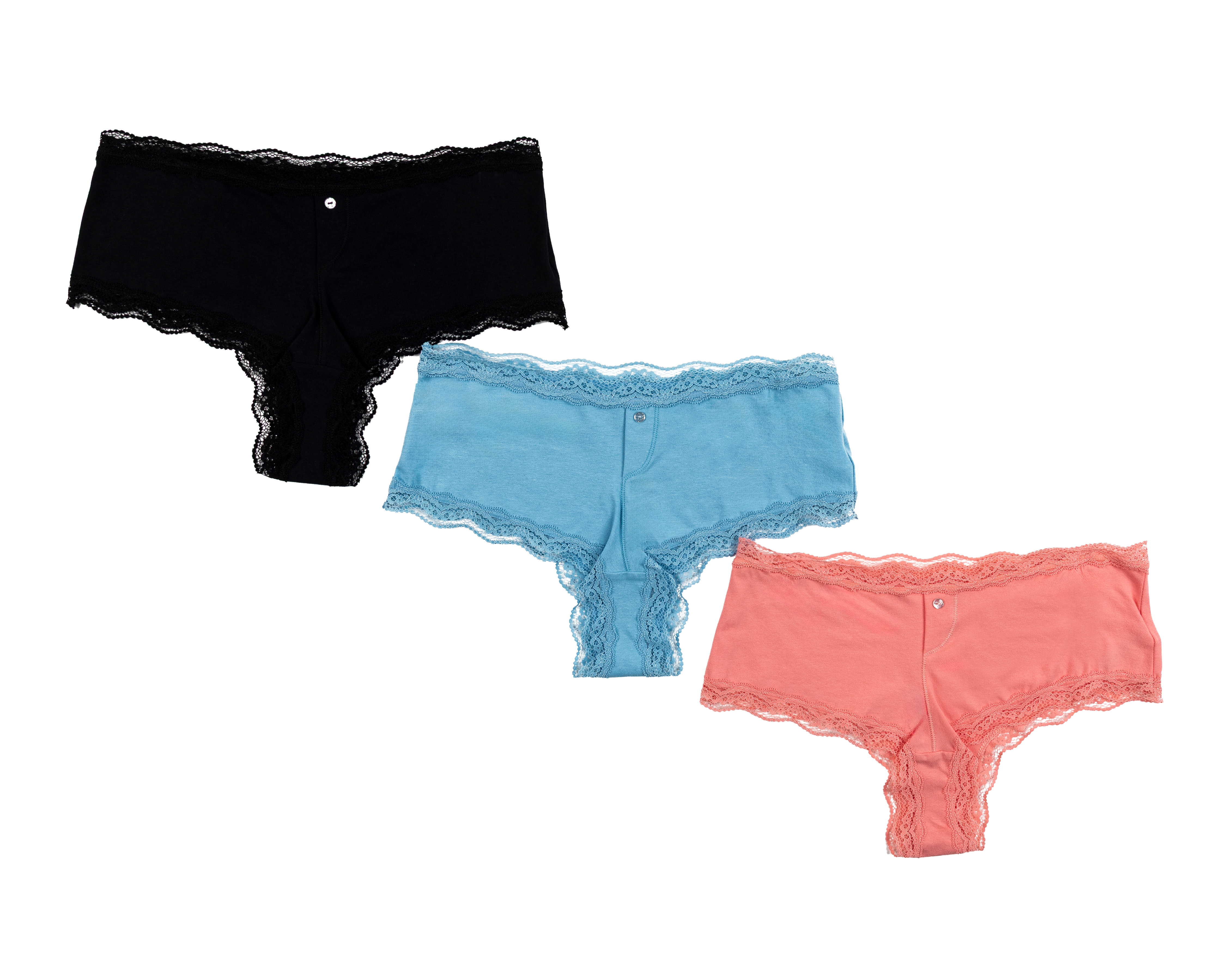 Bóxers con Encaje Lovest para Mujer 3 Piezas