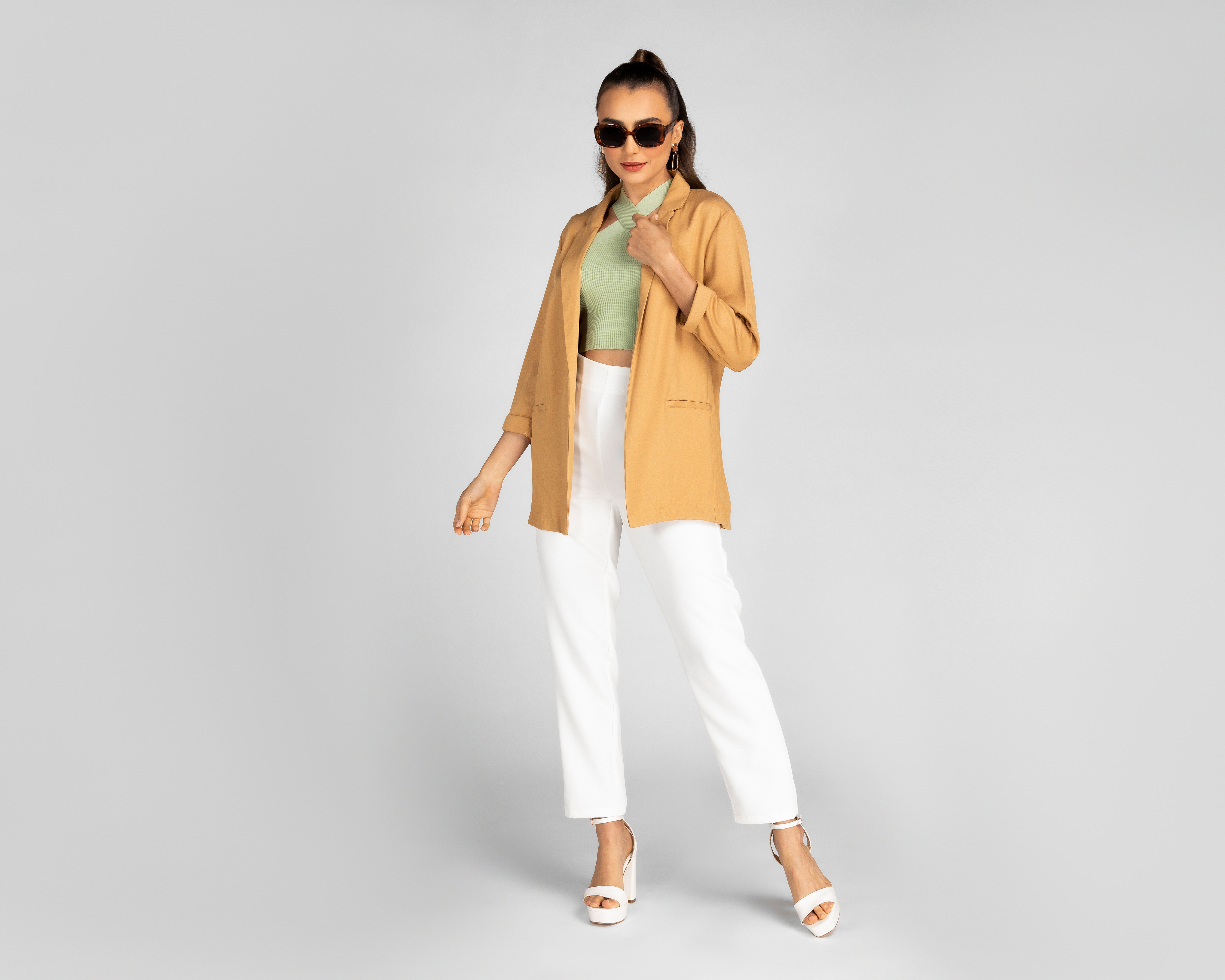 Foto 2 | Foto 2 | Blazer Cuello V Sahara Manga 3/4