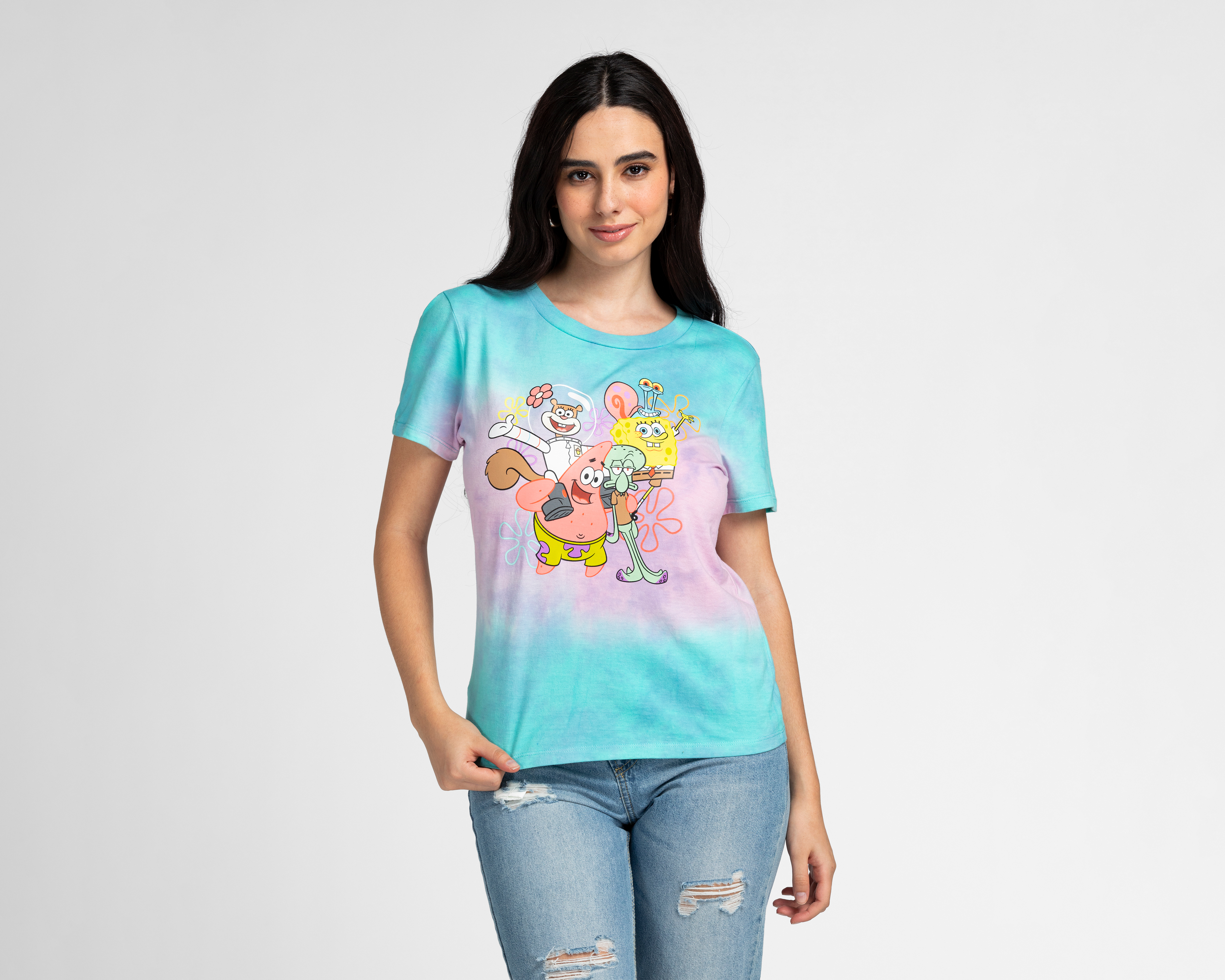 Foto 2 pulgar | Foto 1 | Playera Bob Esponja Manga Corta para Mujer