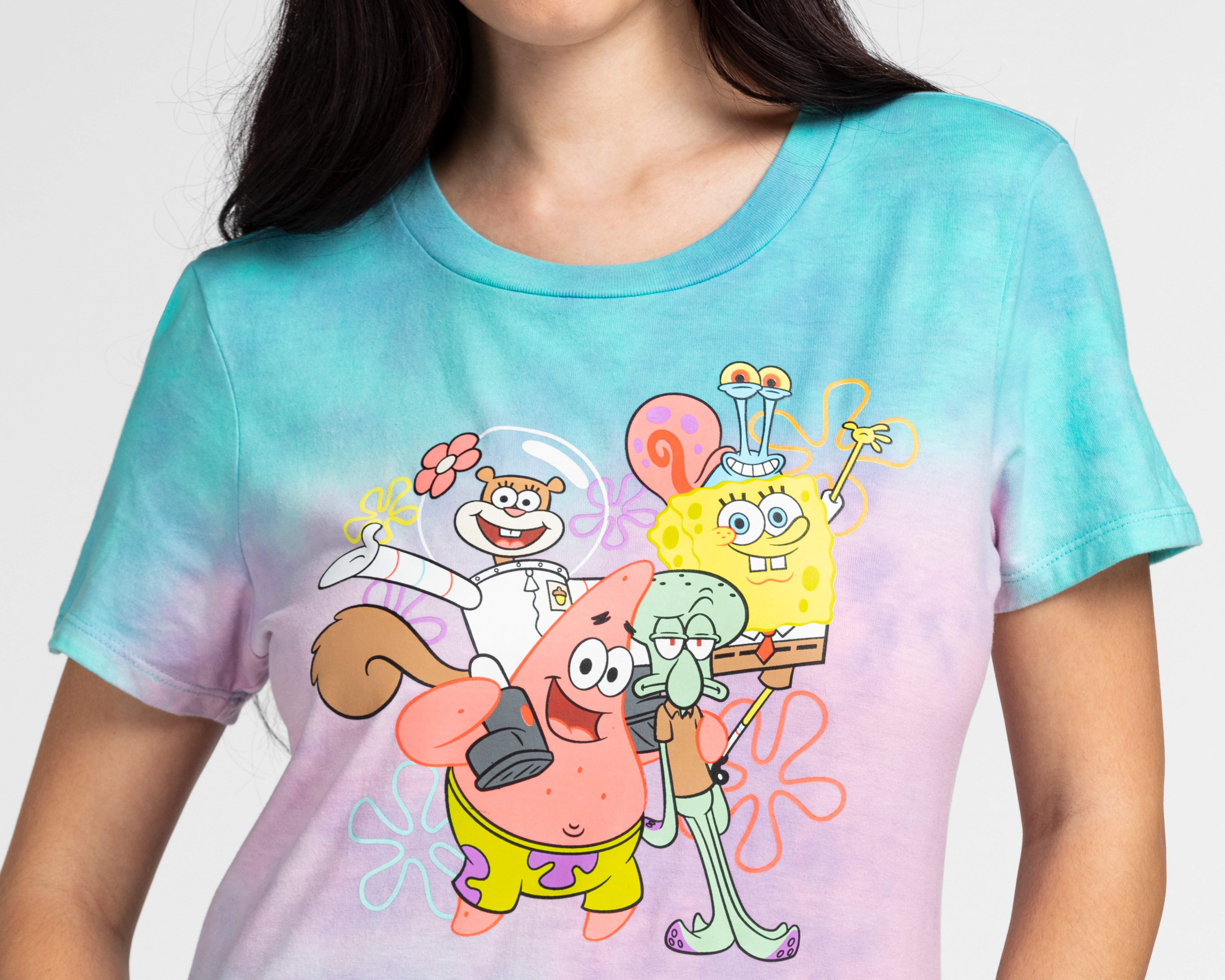 Foto 4 pulgar | Foto 3 | Playera Bob Esponja Manga Corta para Mujer