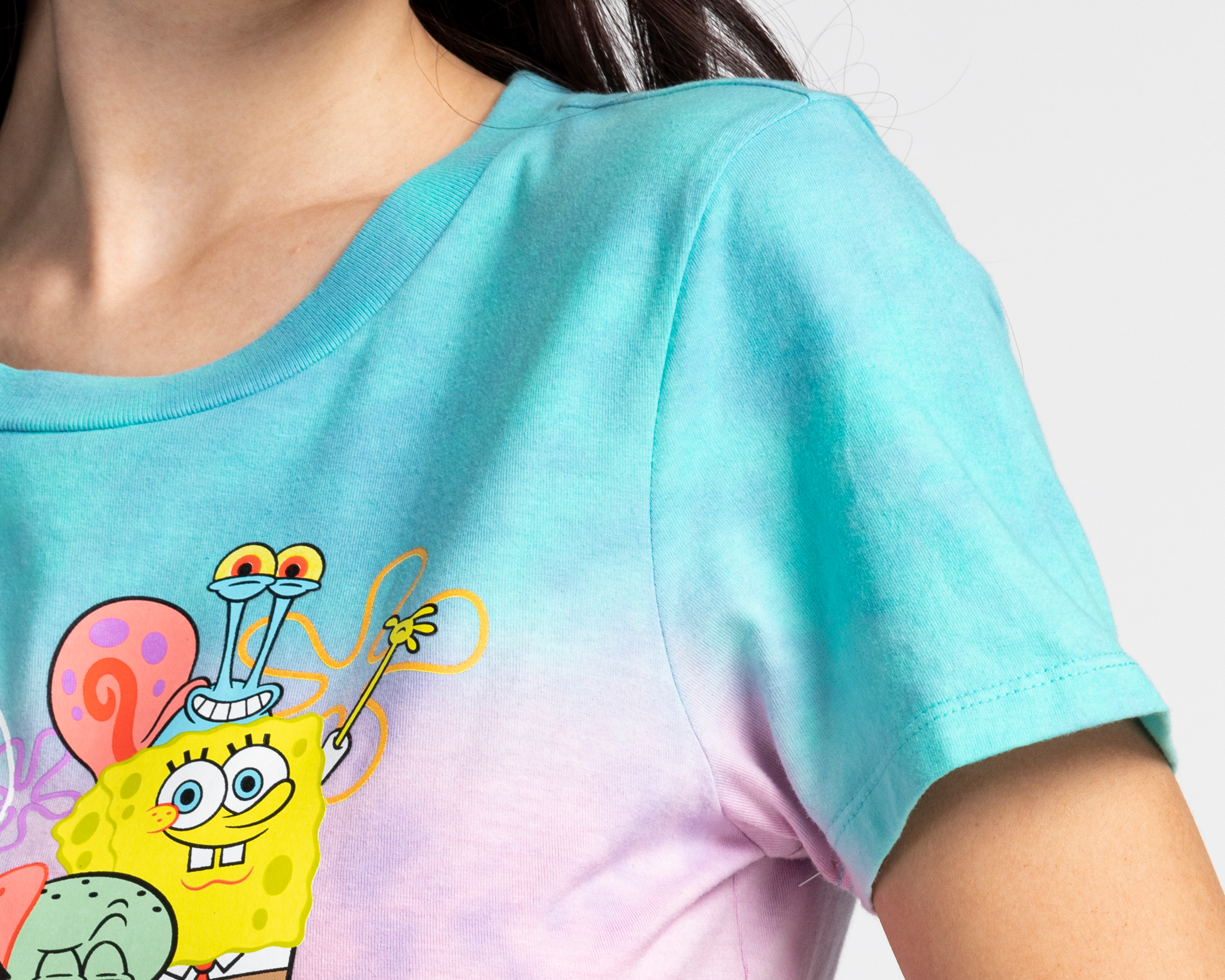 Foto 7 pulgar | Foto 6 | Playera Bob Esponja Manga Corta para Mujer