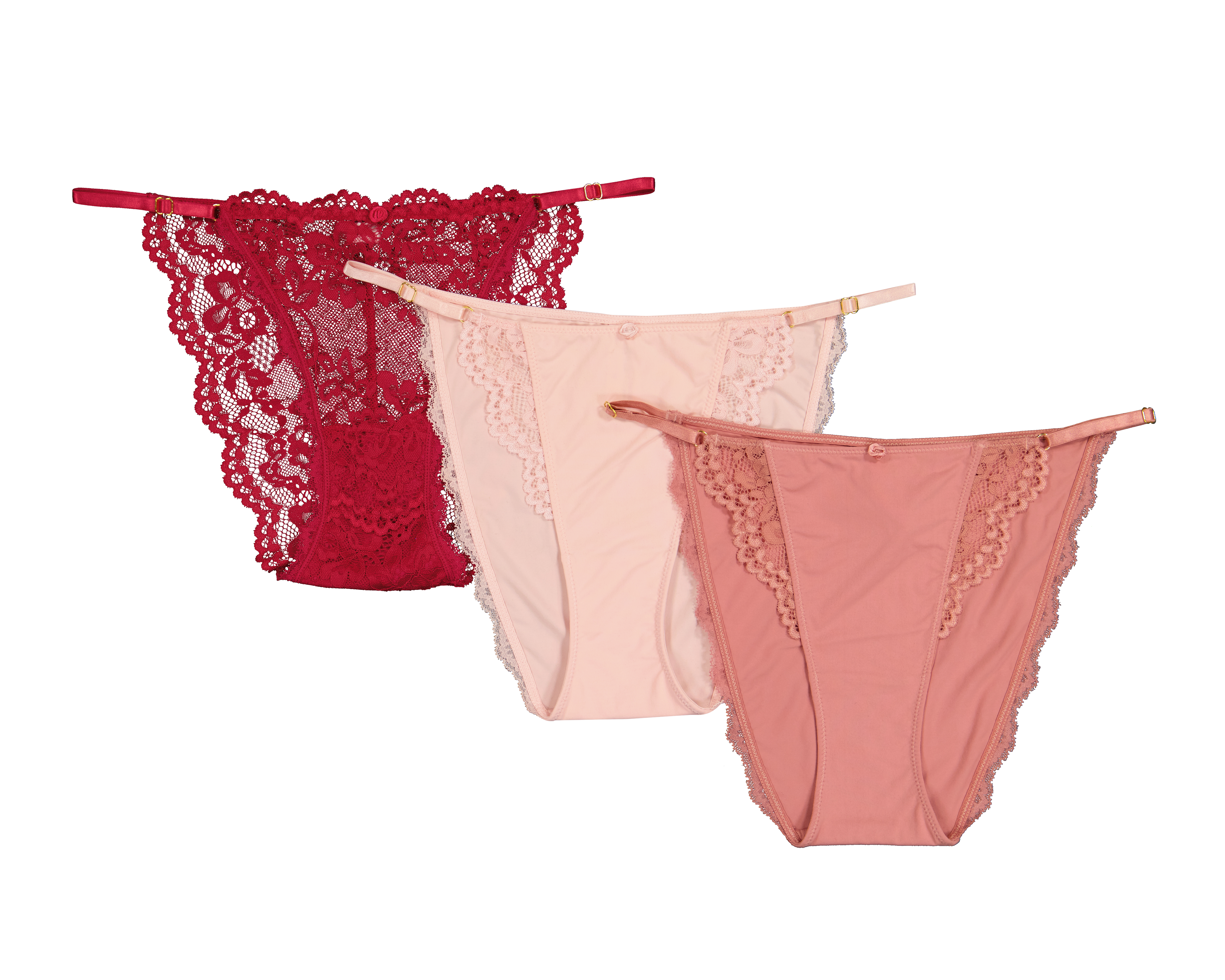 Pantaleta Corte Francés con Encaje Eva tu Estilo Íntimo para Mujer 3 Piezas