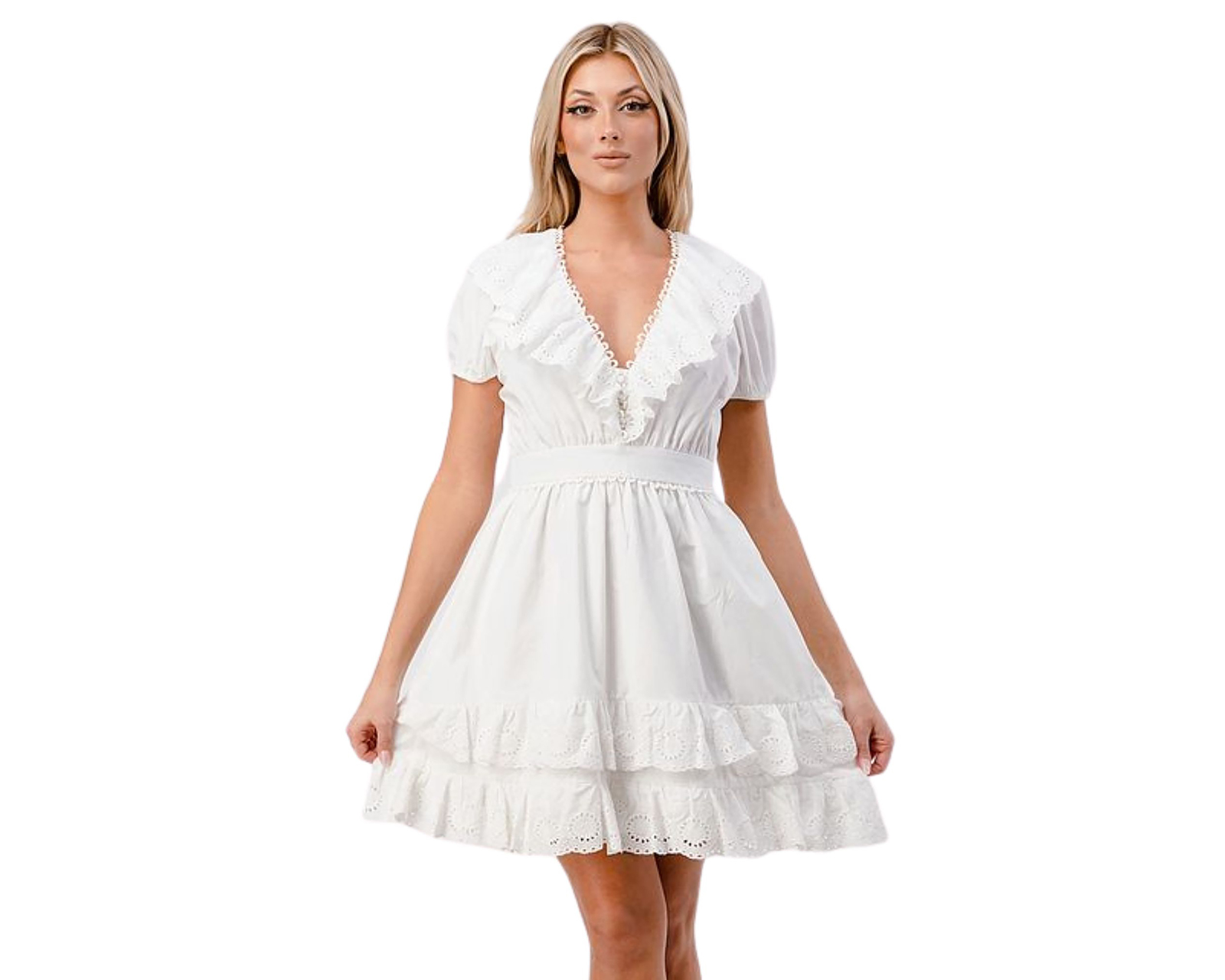 Foto 2 pulgar | Foto 1 | Vestido Casual Minuet Corto Manga Corta para Mujer