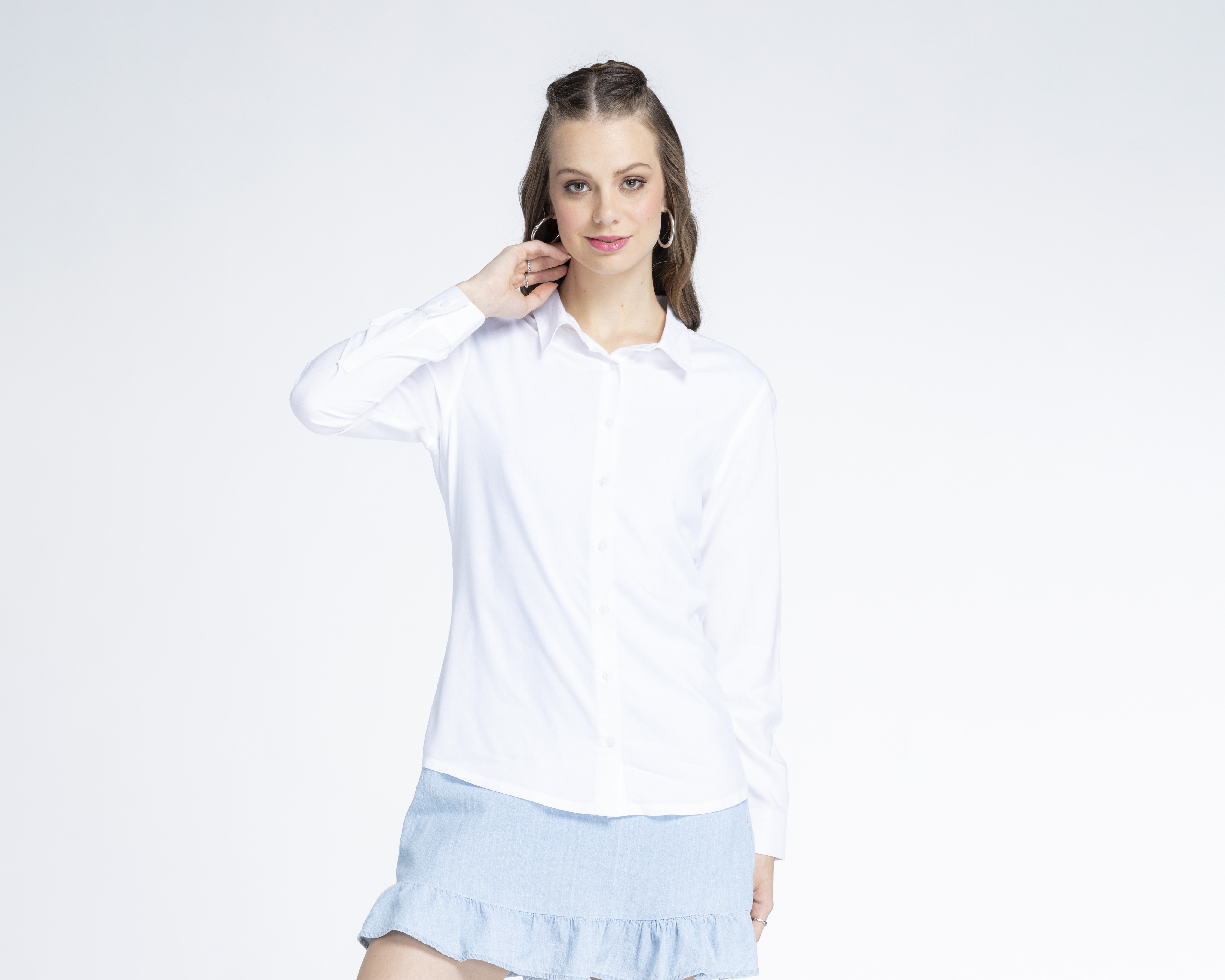 Blusa Refill Manga Larga con Botones