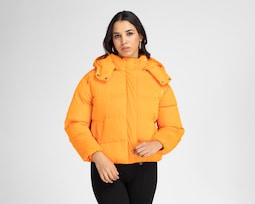 Chamarra Ann Miller Anaranjada con Gorro