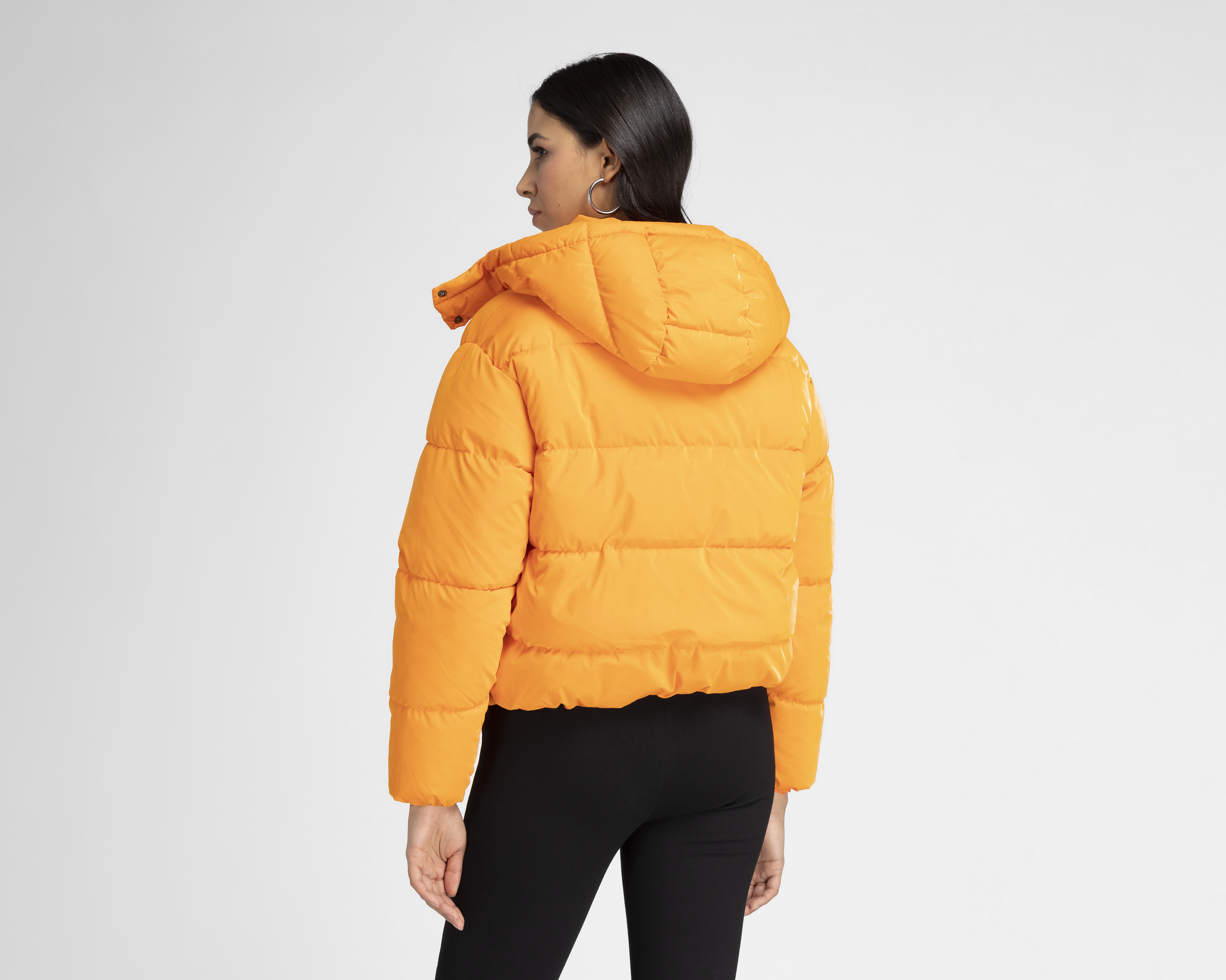 Foto 4 pulgar | Foto 3 | Chamarra Ann Miller Anaranjada con Gorro