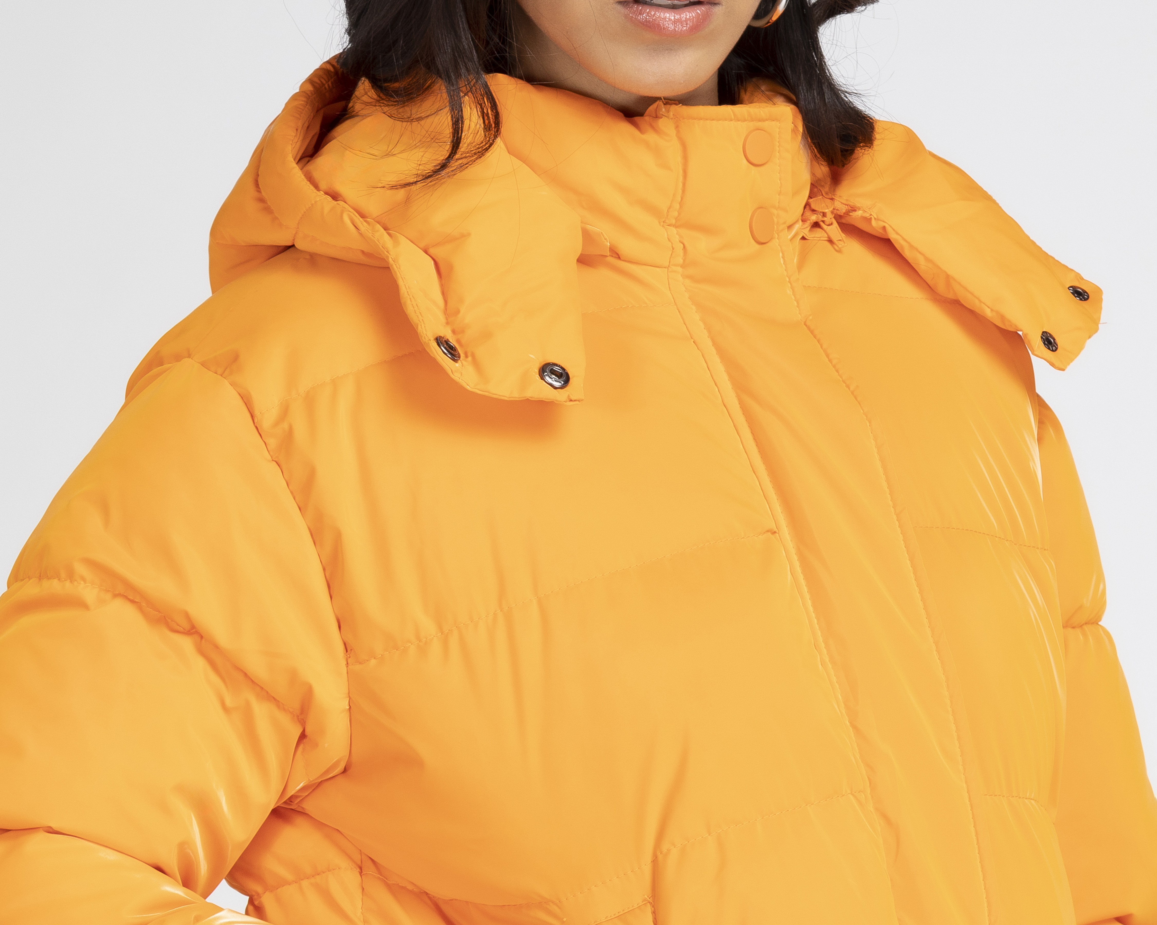 Foto 5 pulgar | Foto 4 | Chamarra Ann Miller Anaranjada con Gorro