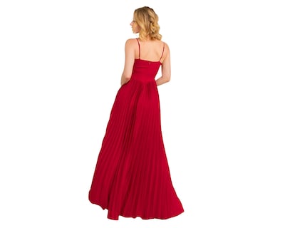 Foto 3 | Foto 3 | Vestido de Noche Minuet Rojo de Tirantes Plisado para Mujer
