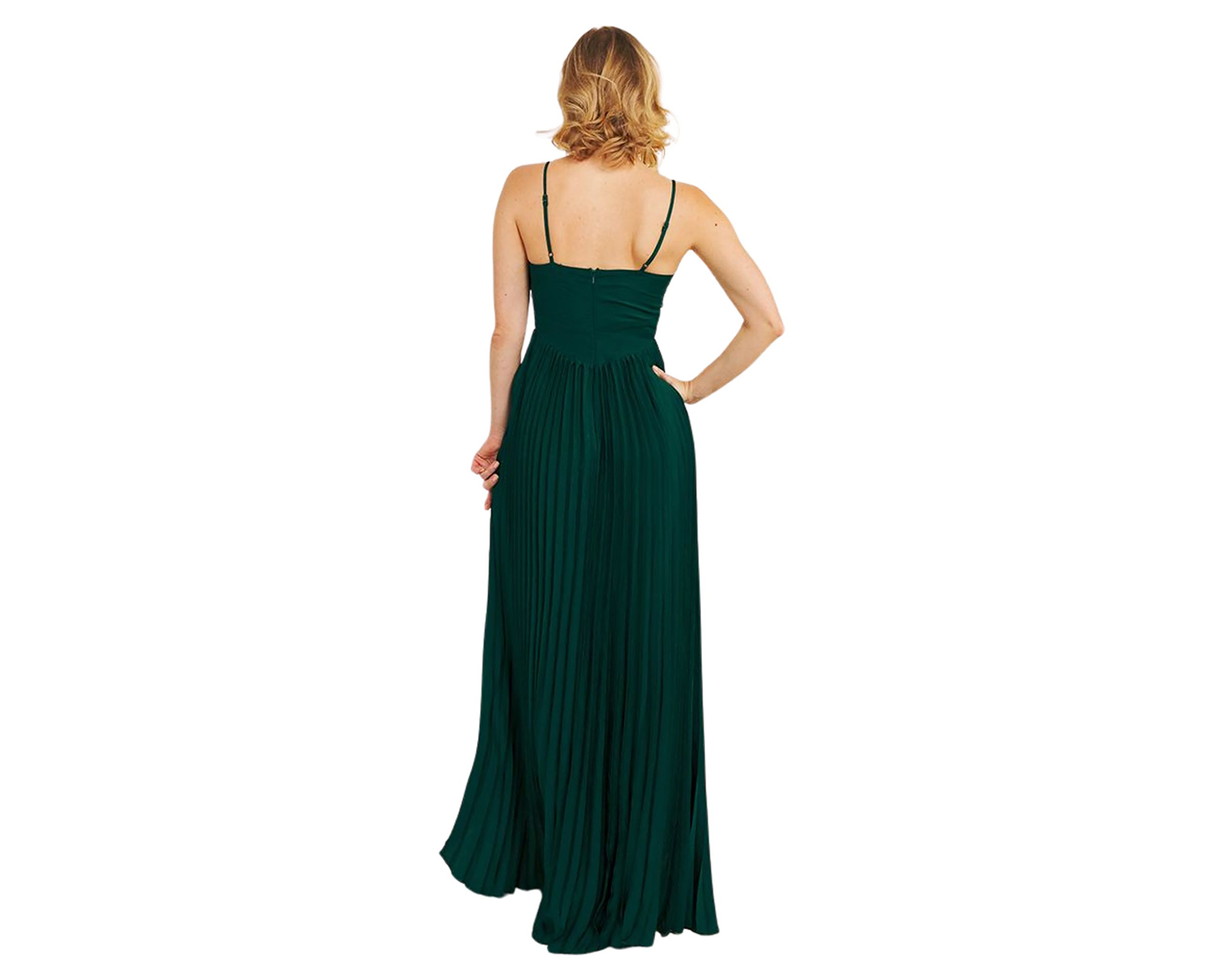 Foto 4 pulgar | Foto 3 | Vestido de Noche Minuet Largo Verde Plisado