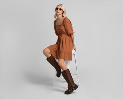 Foto 2 | Foto 2 | Vestido Refill Casual Café Manga 3/4