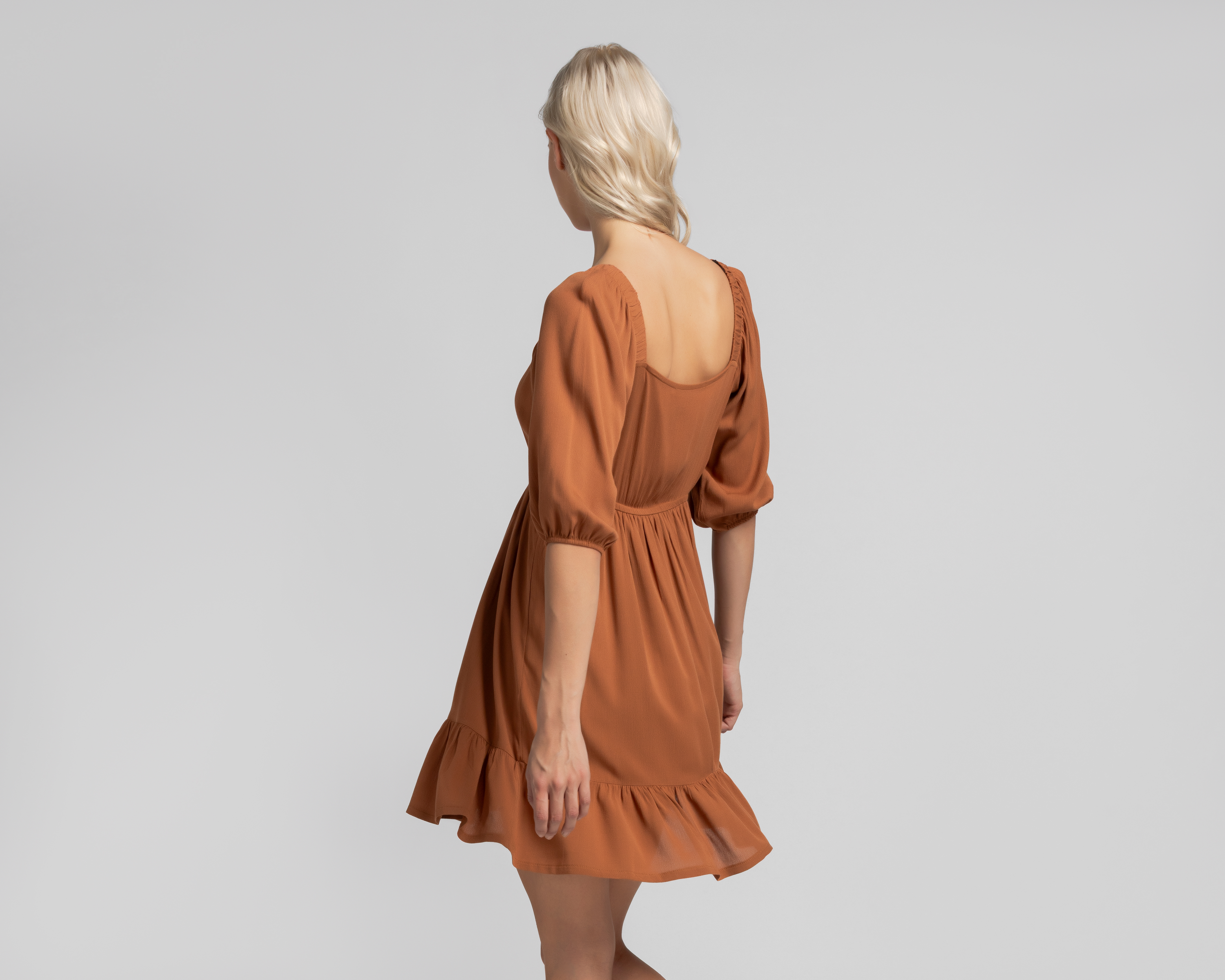 Foto 4 pulgar | Foto 3 | Vestido Refill Casual Café Manga 3/4