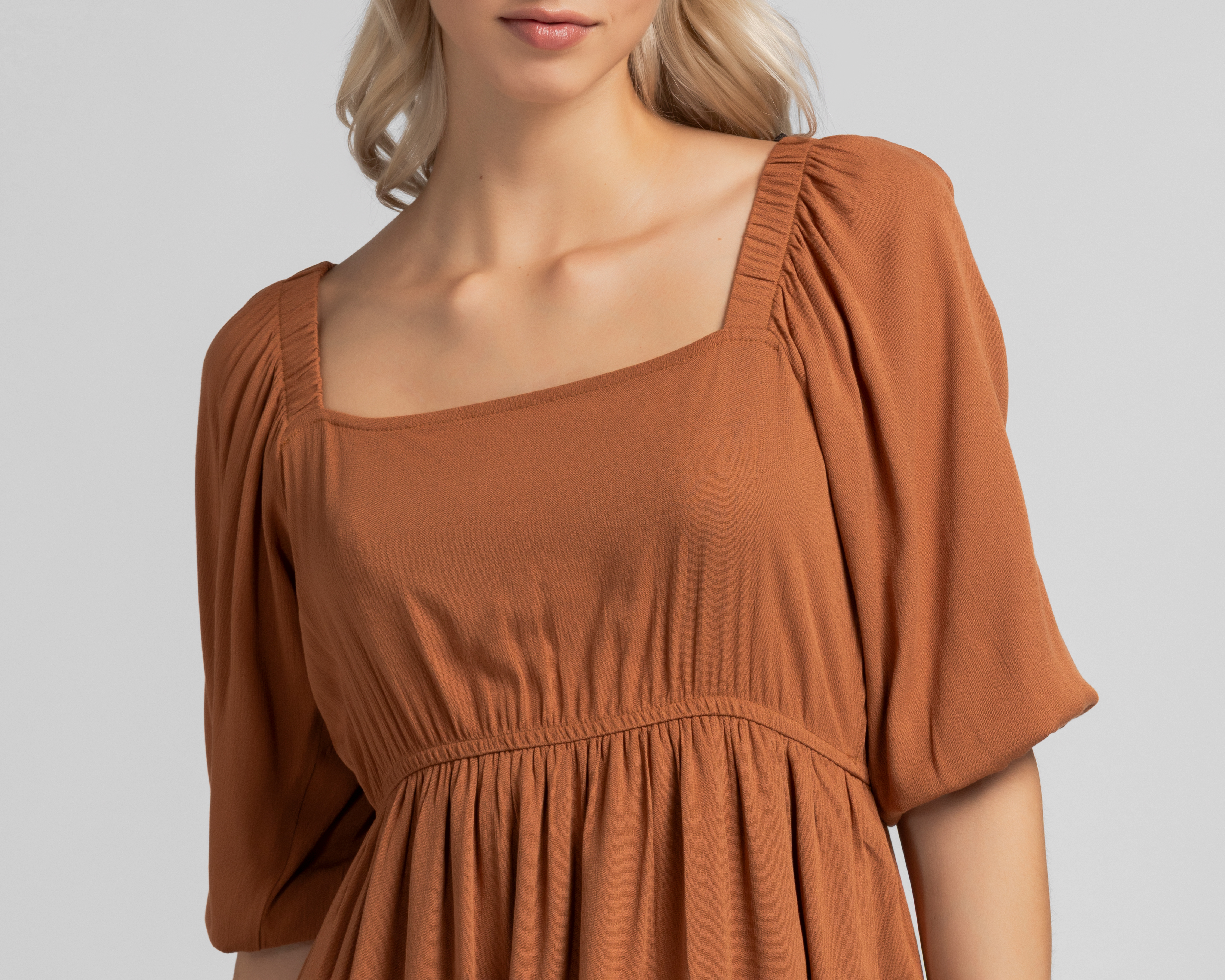 Foto 5 pulgar | Foto 4 | Vestido Refill Casual Café Manga 3/4