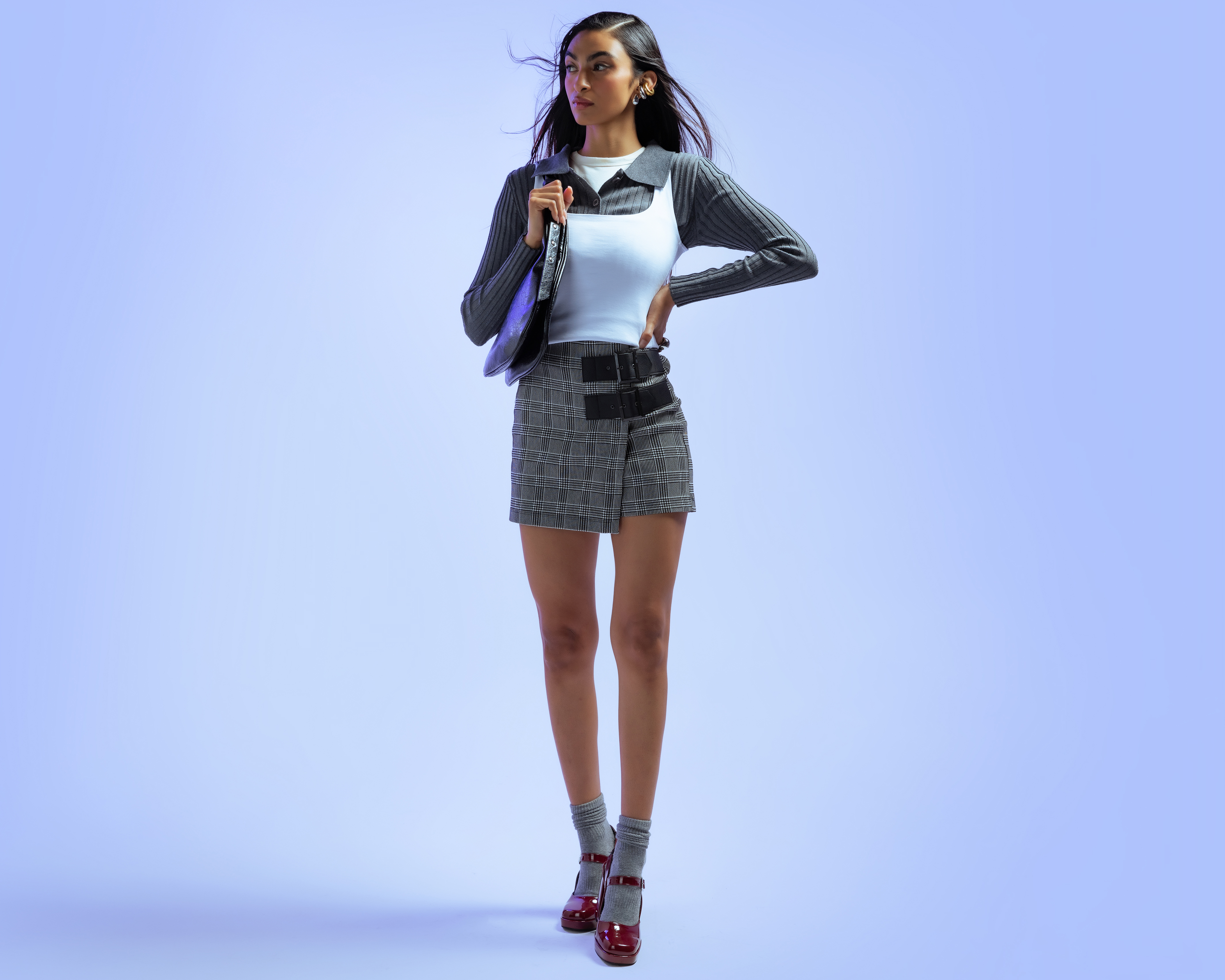 Short Falda Strona a Cuadros para Mujer