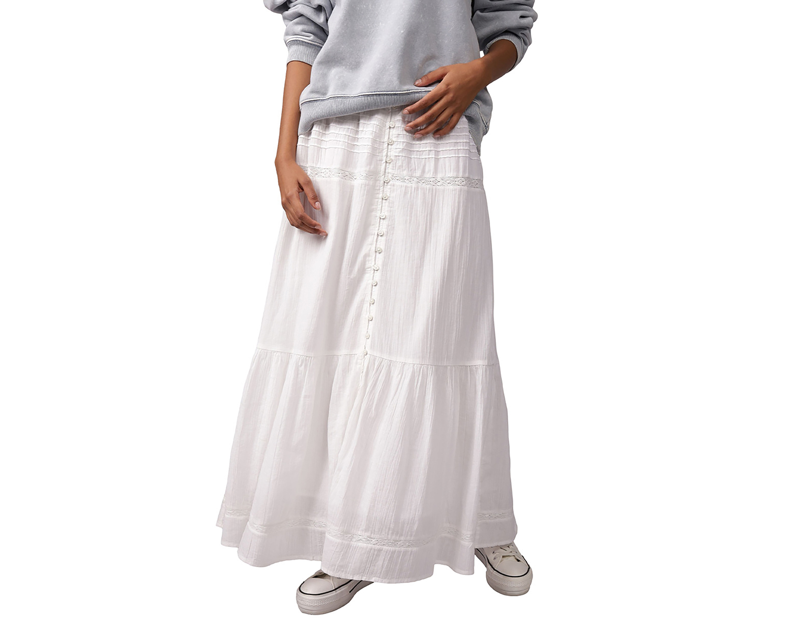 Falda Larga American Eagle Blanca para Mujer