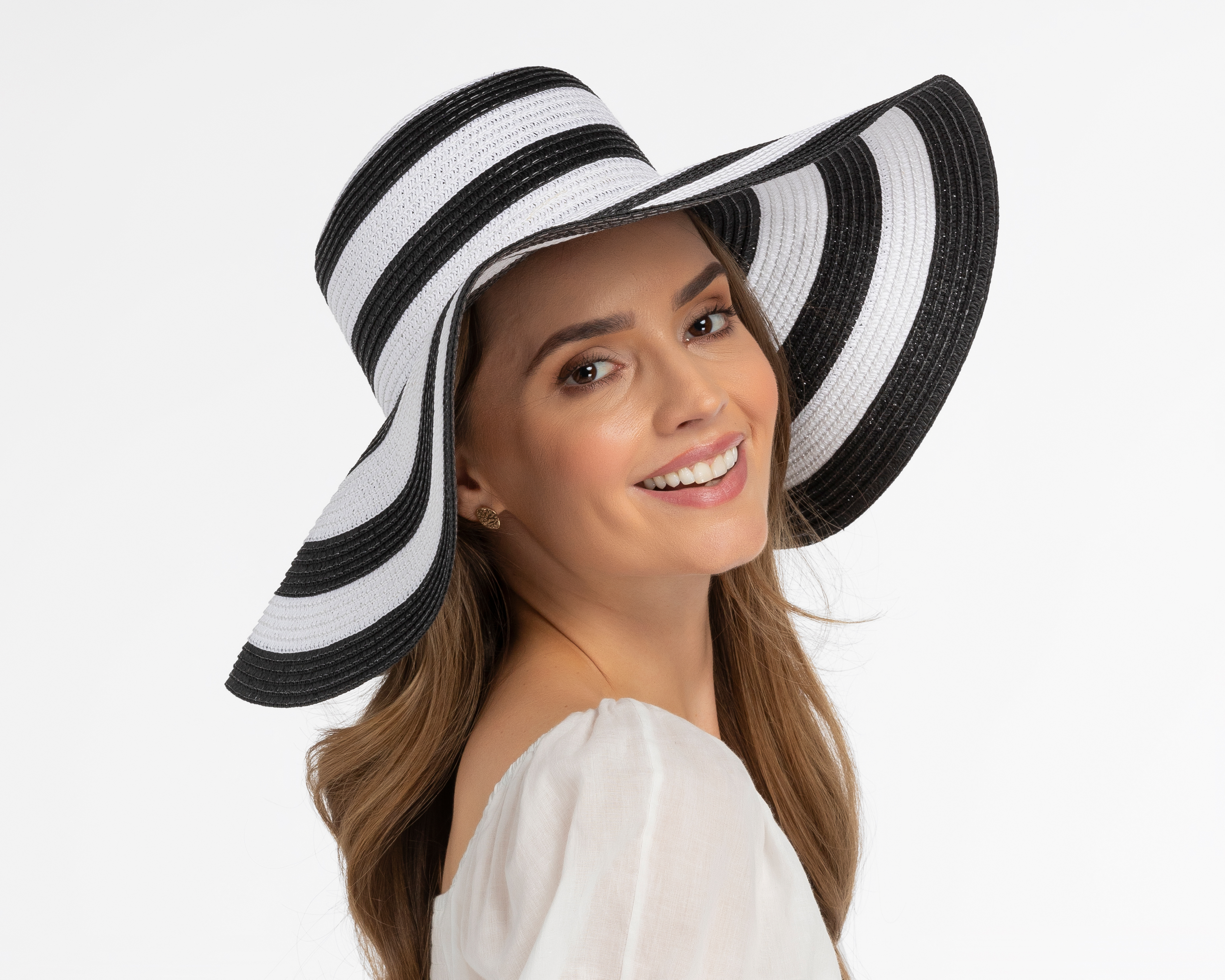 Foto 4 | Foto 4 | Sombrero para Playa Jennifer Lopez Negro y Blanco