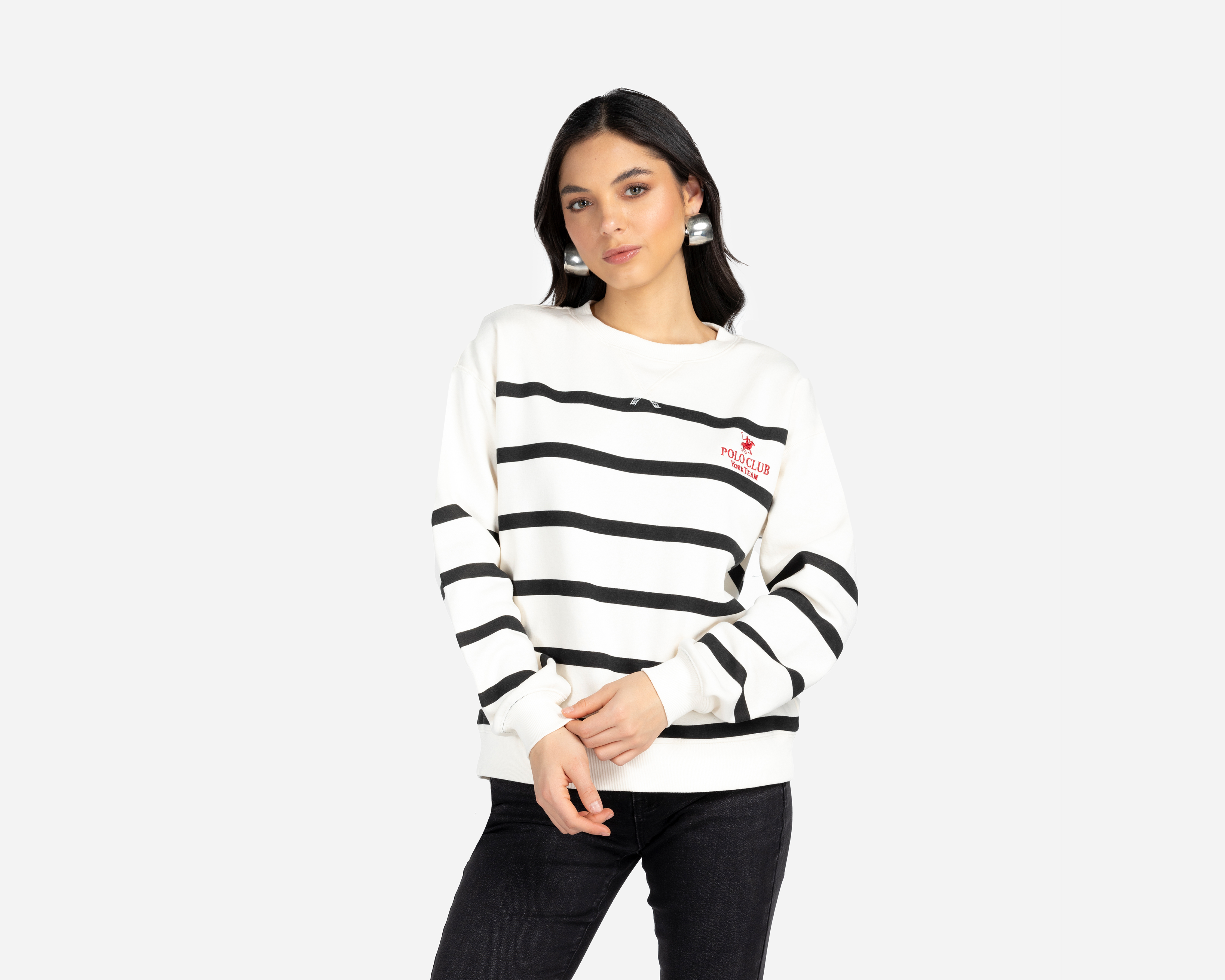 Foto 2 pulgar | Foto 1 | Suéter a Rayas York Team Polo Club para Mujer