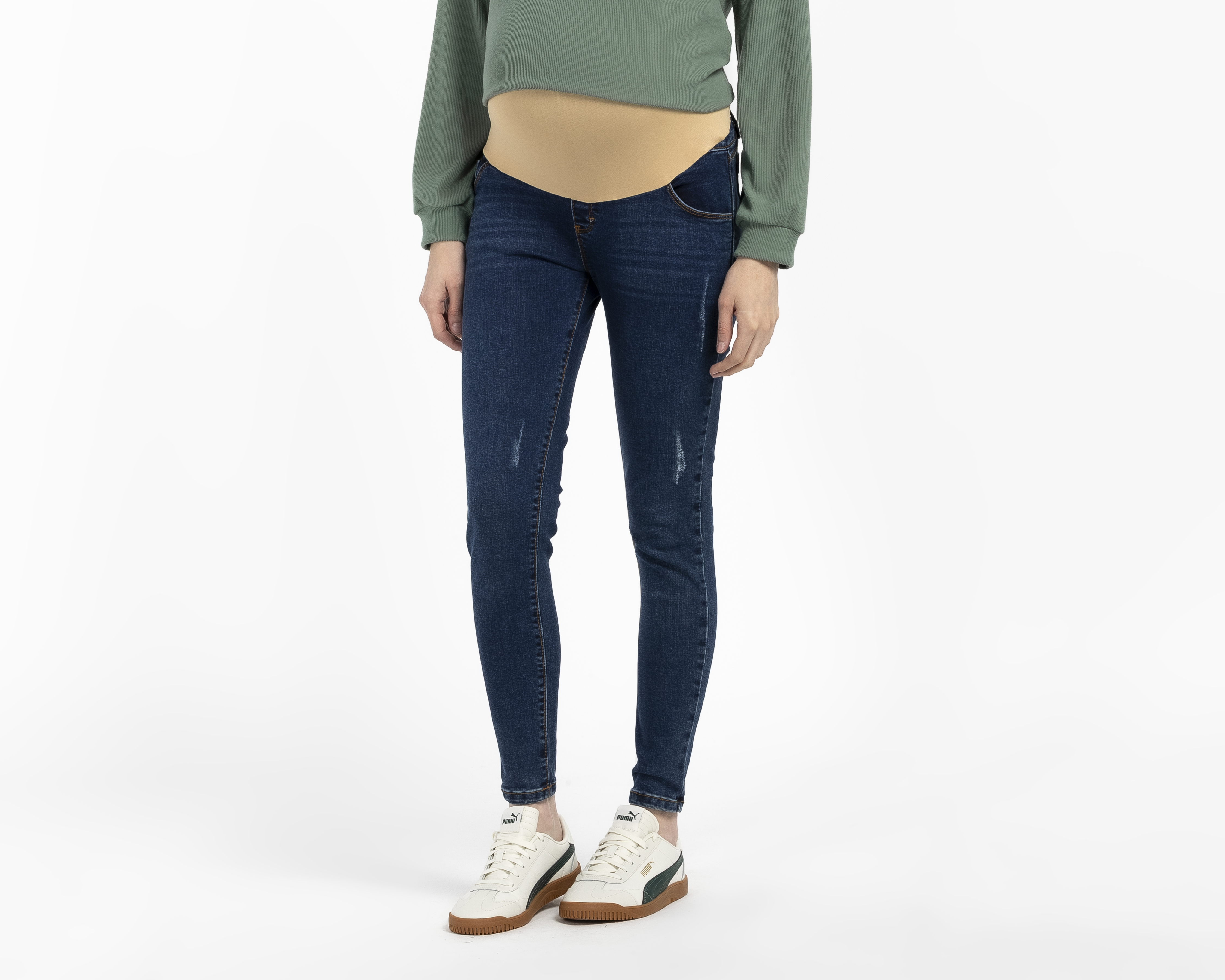 Foto 2 pulgar | Foto 1 | Jeans de Maternidad Azul Marino Mamá Bella