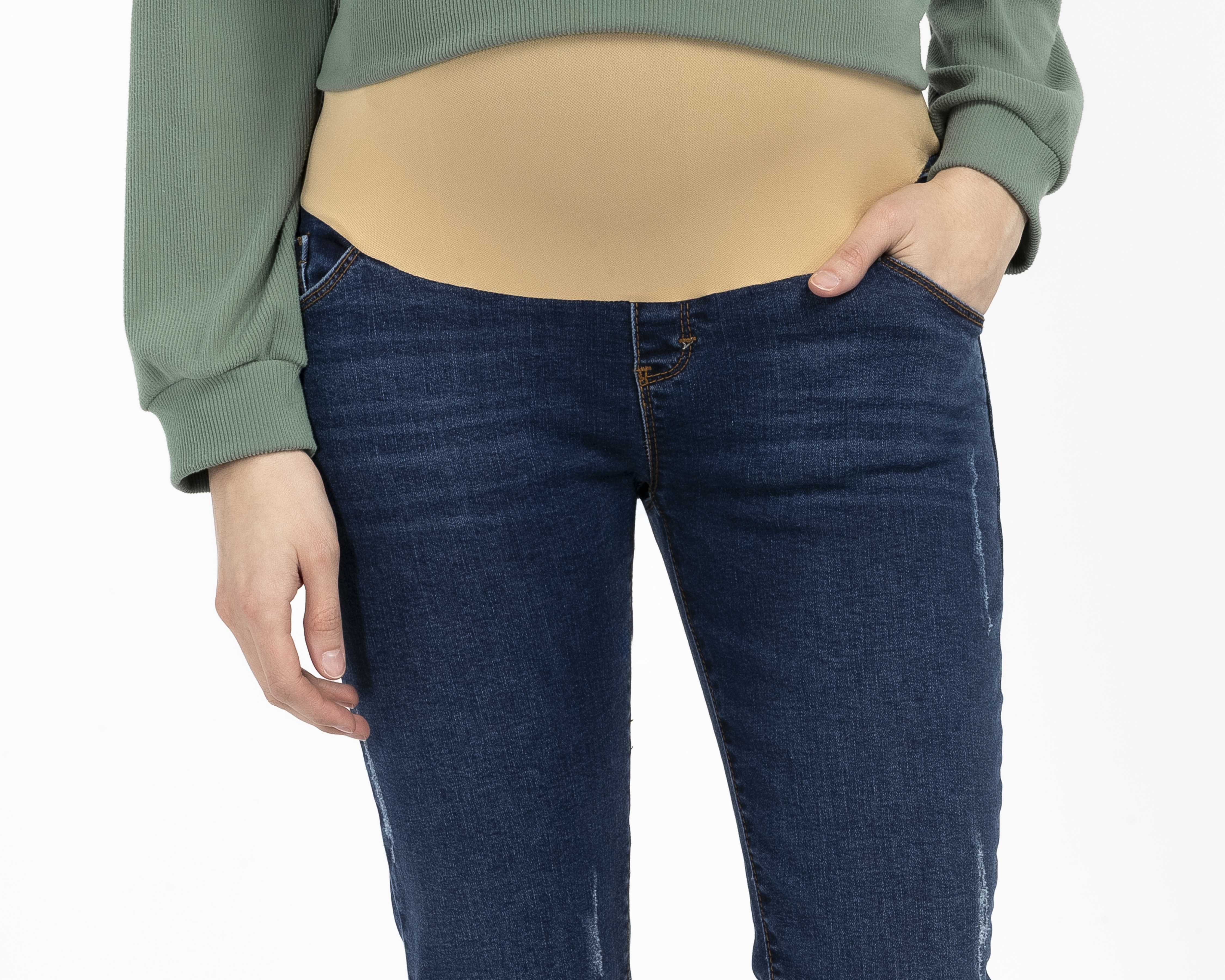 Foto 5 pulgar | Foto 4 | Jeans de Maternidad Azul Marino Mamá Bella