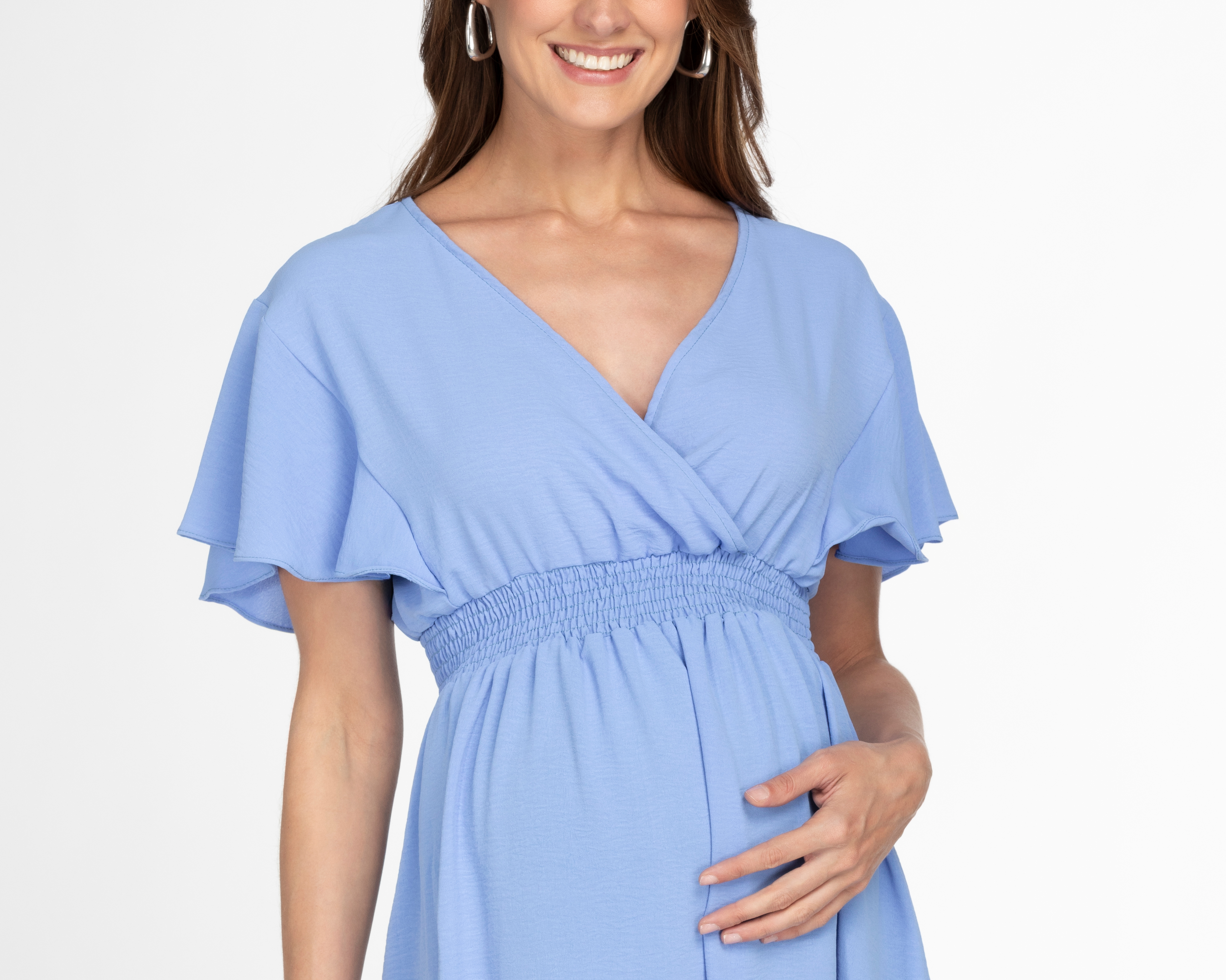 Foto 5 pulgar | Foto 4 | Vestido de Maternidad Azul Mamá Bella