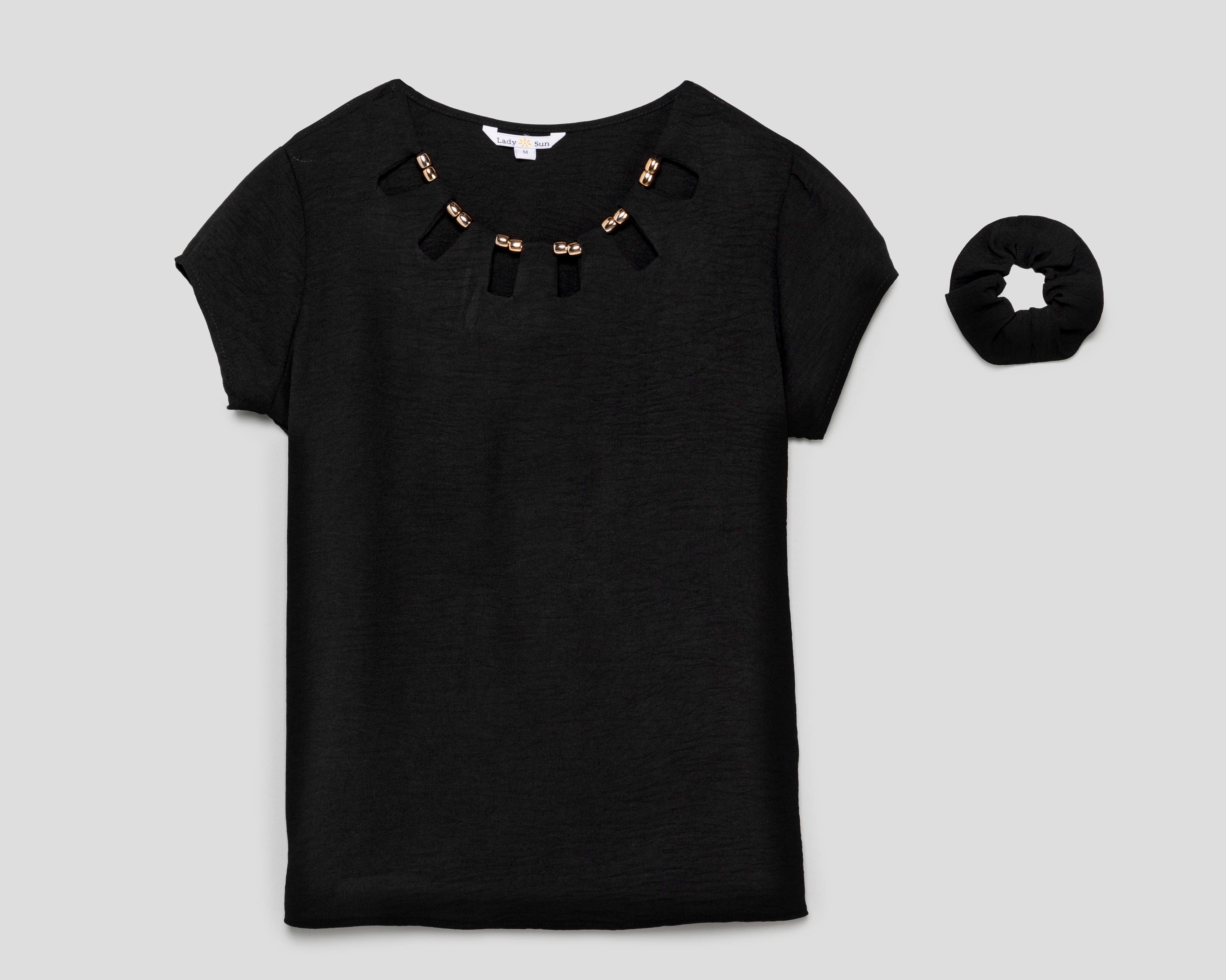 Foto 2 pulgar | Foto 1 | Blusa Negra Lady Sun para Mujer