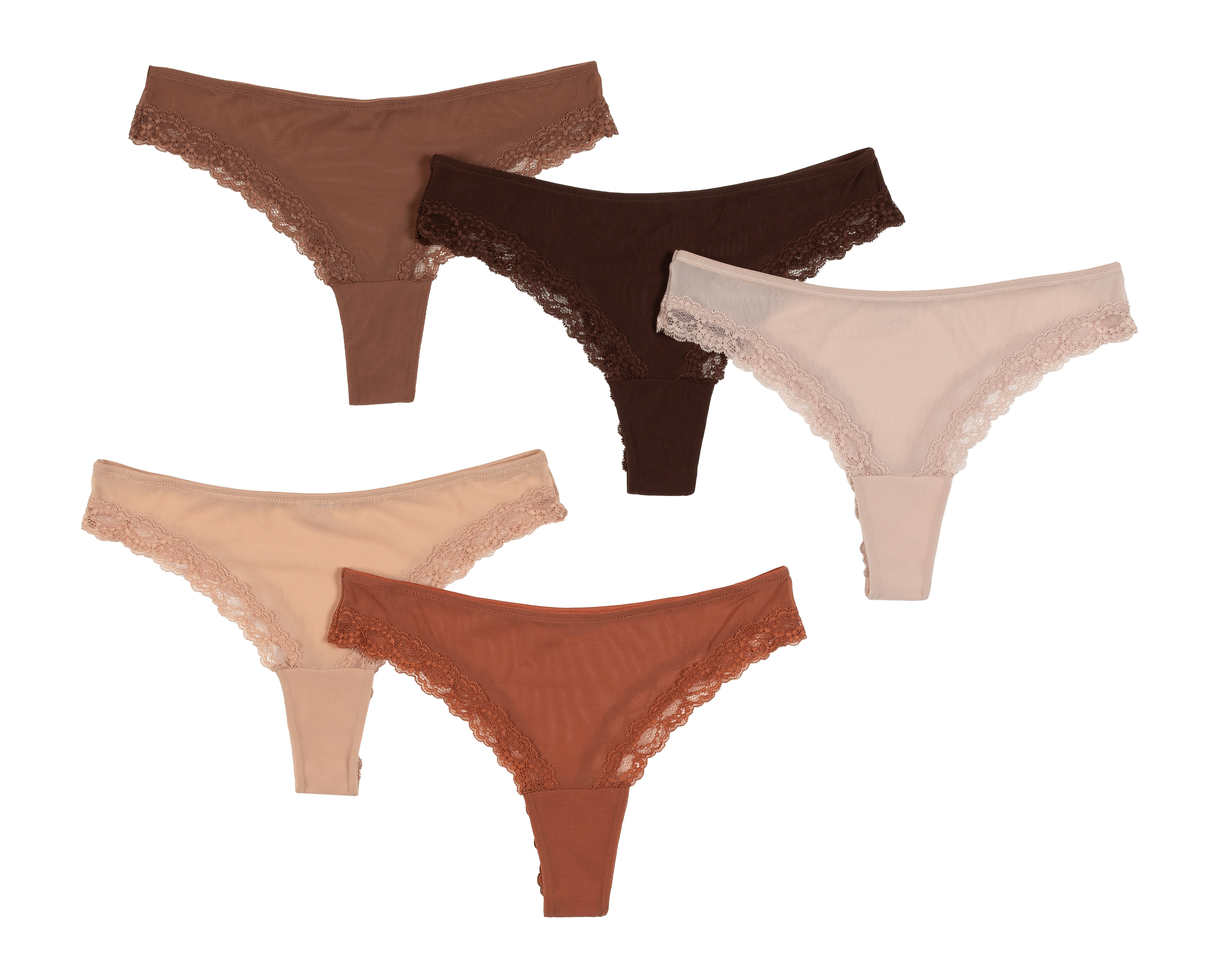 Tanga con Encaje Eva tu Estilo Íntimo para Mujer 5 Piezas