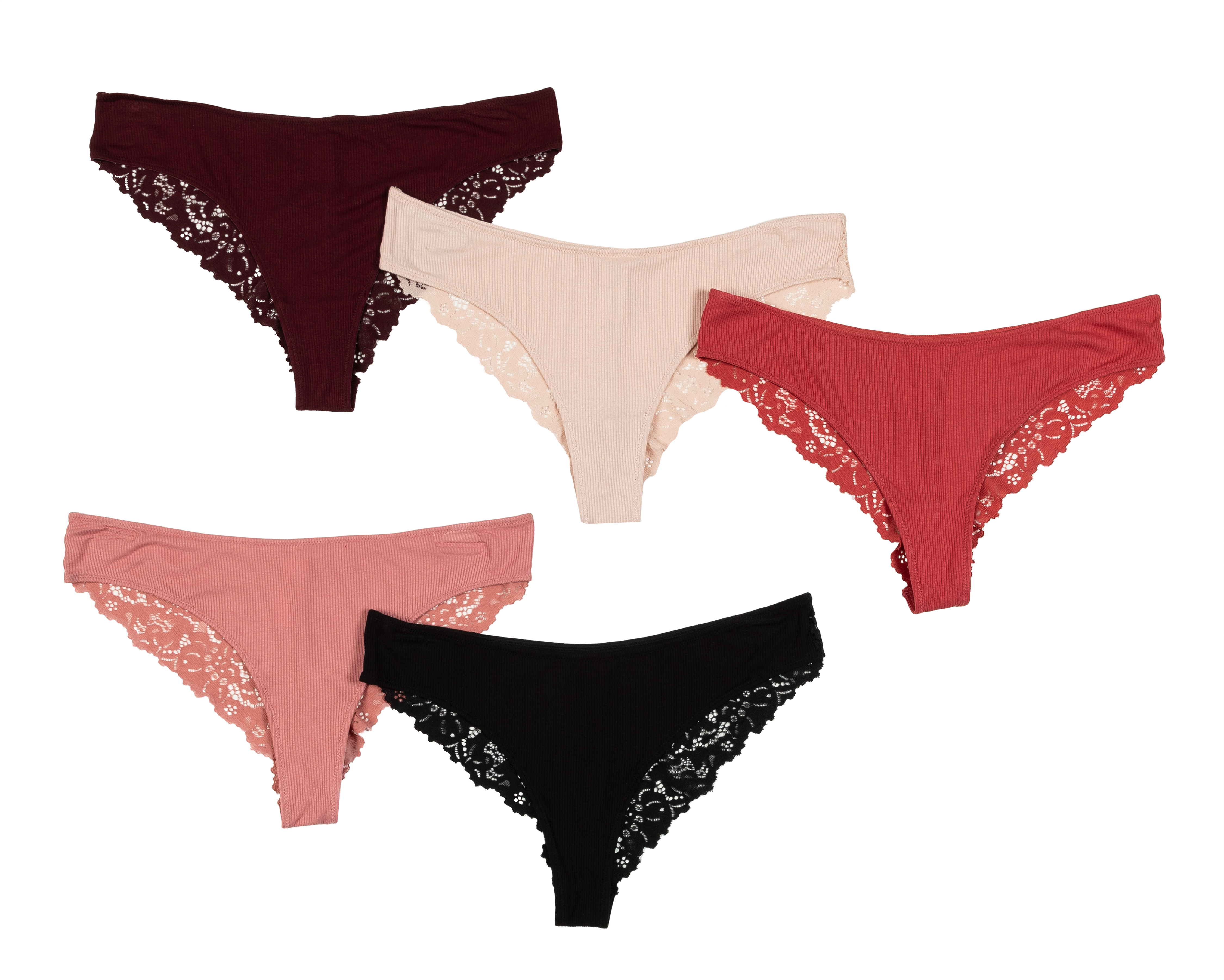 Tanga con Encaje Eva tu Estilo Íntimo para Mujer 5 Piezas