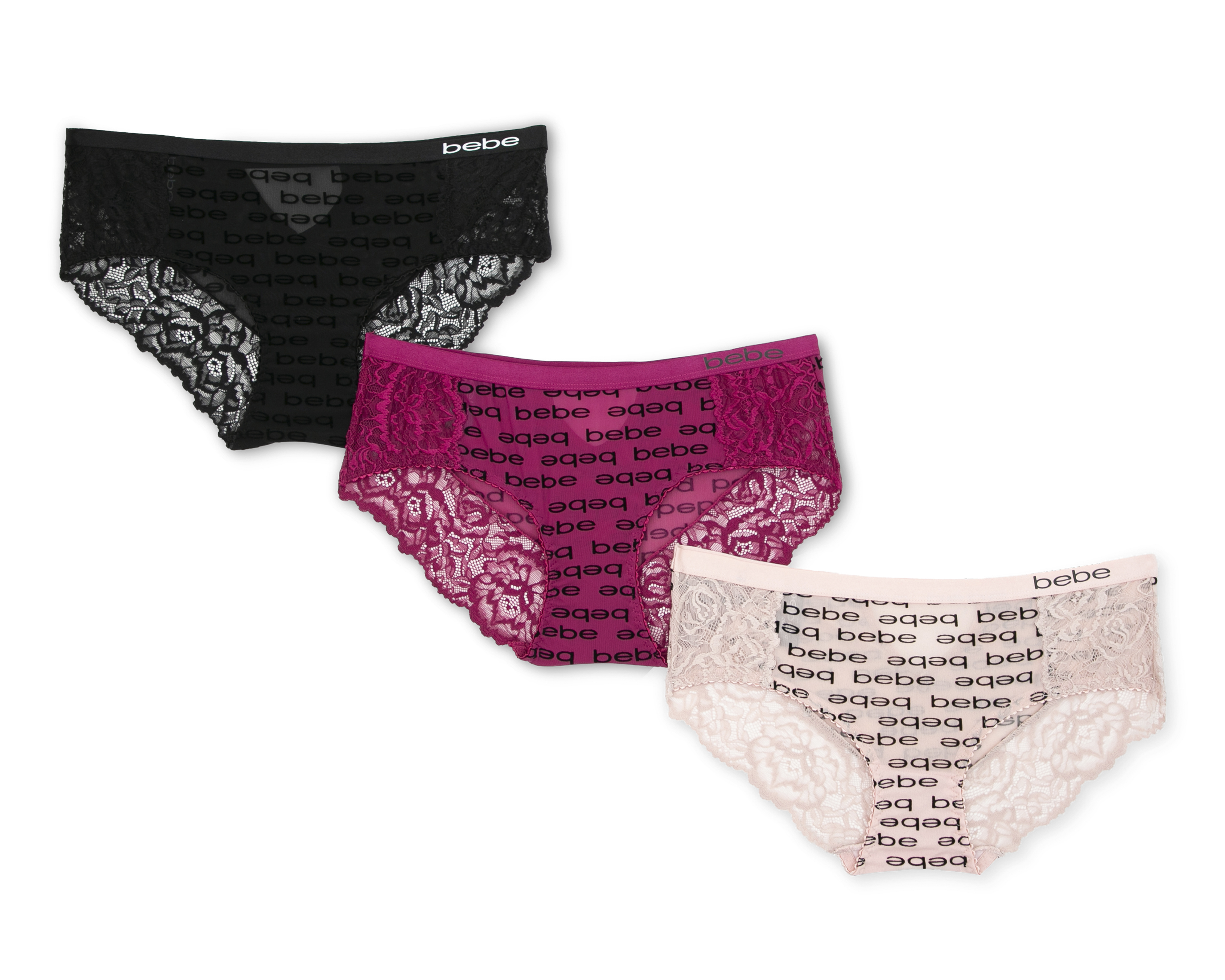 Bóxer con Encaje Bebe para Mujer 3 Piezas