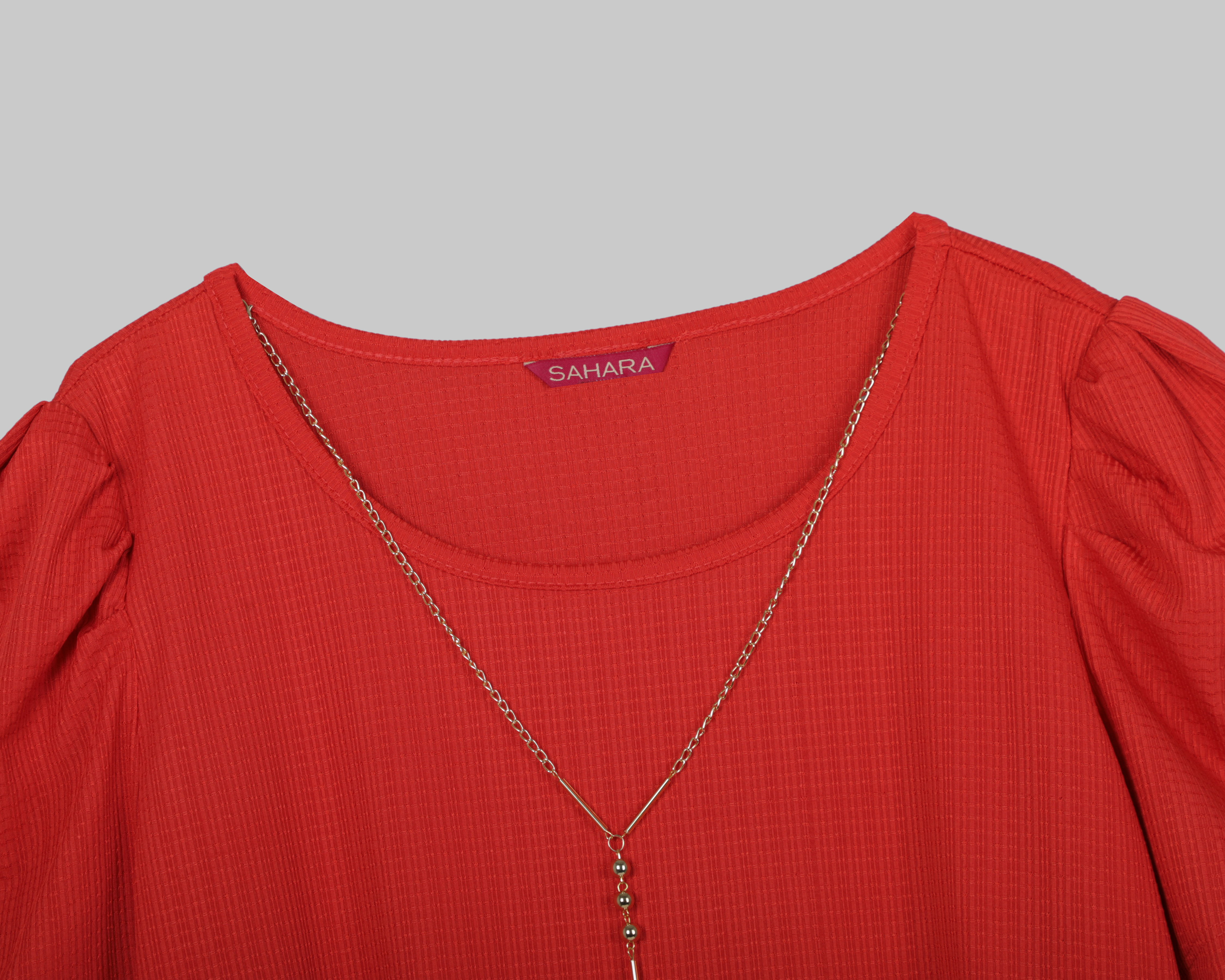 Foto 4 pulgar | Foto 3 | Blusa Sahara Roja con Collar