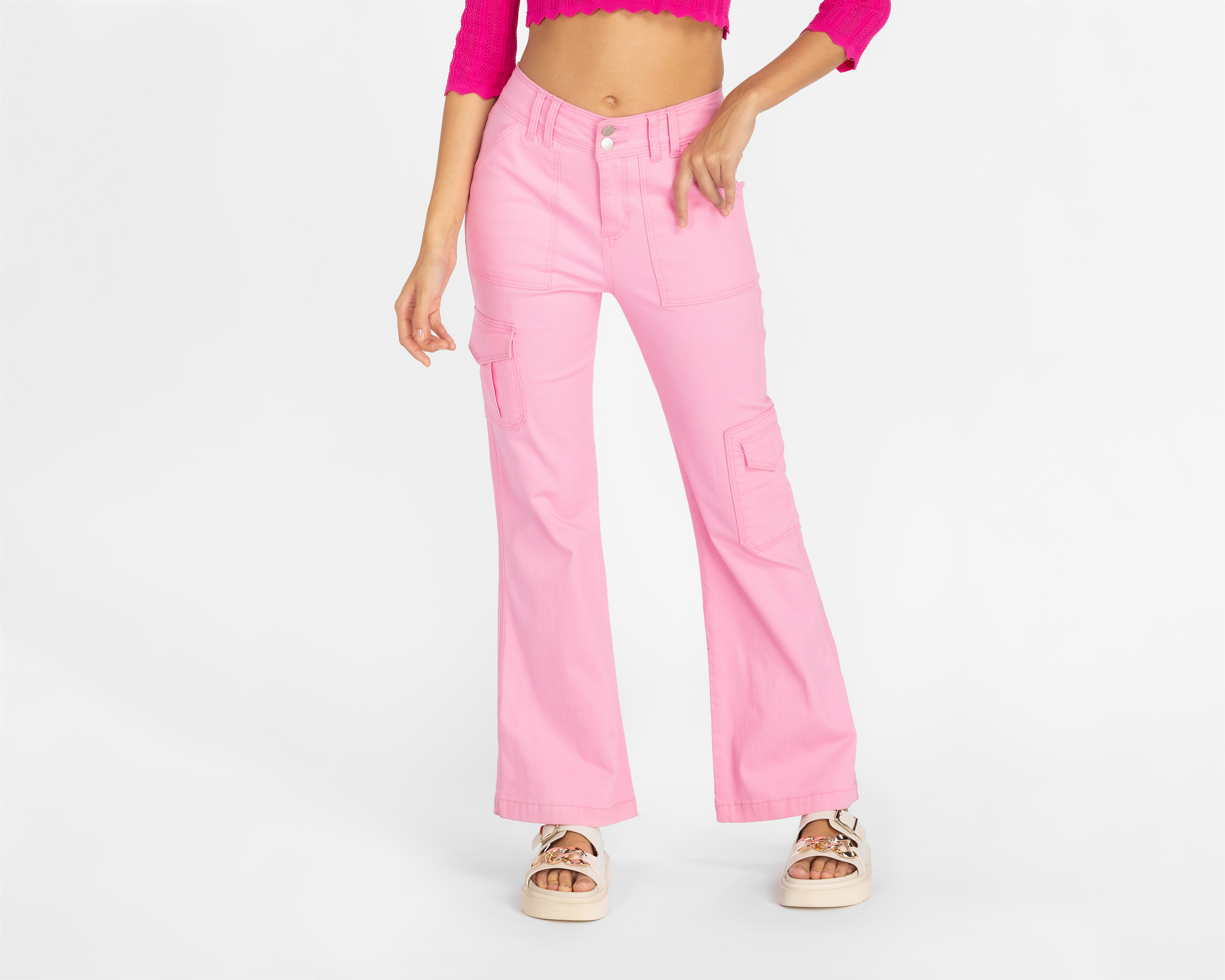 Foto 2 pulgar | Foto 1 | Jeans 18 Forever Flare Rosa