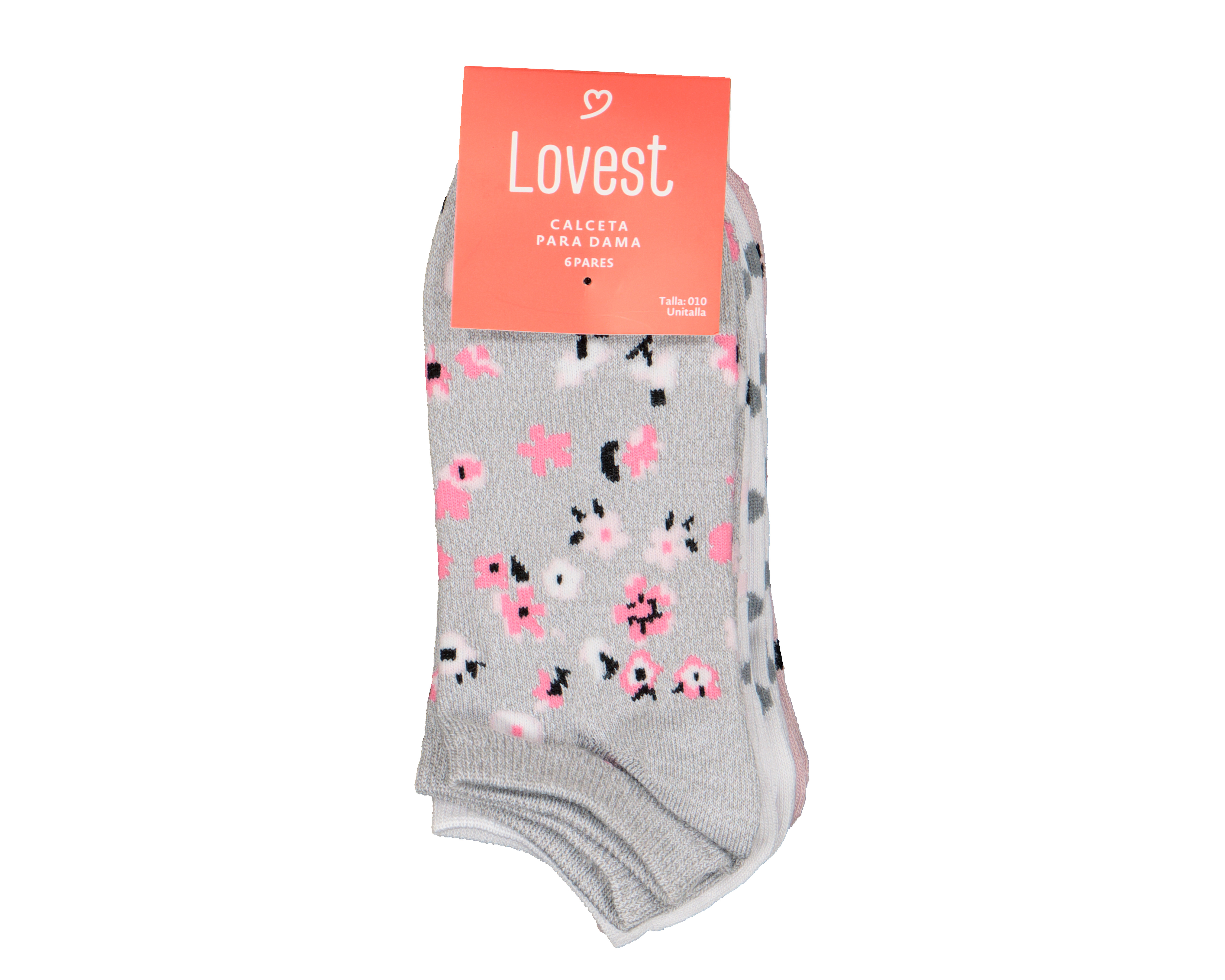 Foto 4 pulgar | Foto 3 | Calcetas Tines Lovest con Estampado para Mujer 6 Pares