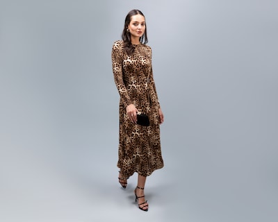 Foto 1 | Foto 1 | Vestido Casual Jennifer Lopez Manga Larga con Estampado Animal Print para Mujer