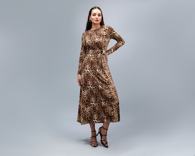 Foto 2 | Foto 2 | Vestido Casual Jennifer Lopez Manga Larga con Estampado Animal Print para Mujer