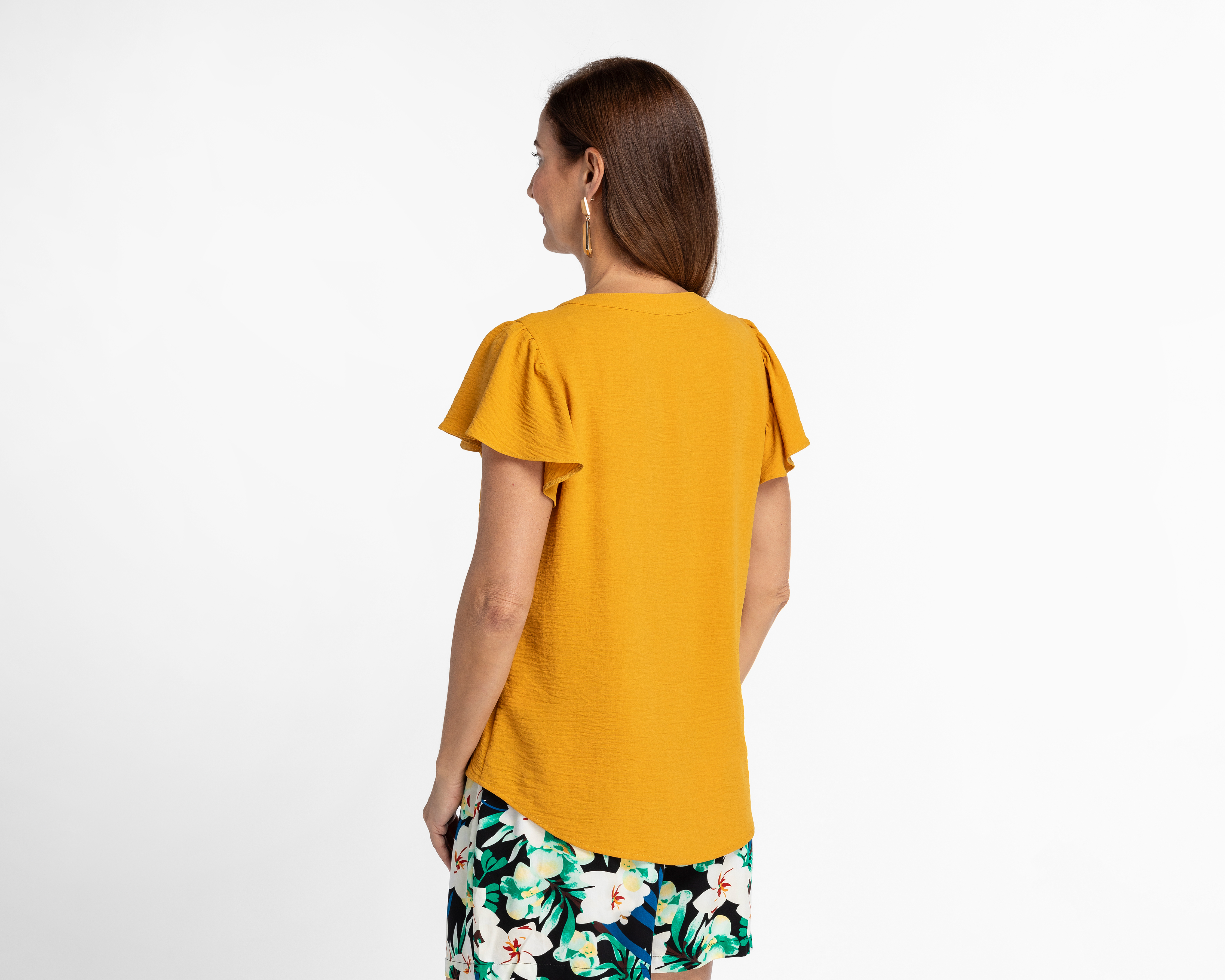 Foto 4 pulgar | Foto 3 | Blusa Sahara Manga Corta Mostaza