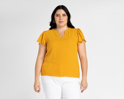 Foto 4 | Foto 4 | Blusa Sahara Manga Corta Mostaza