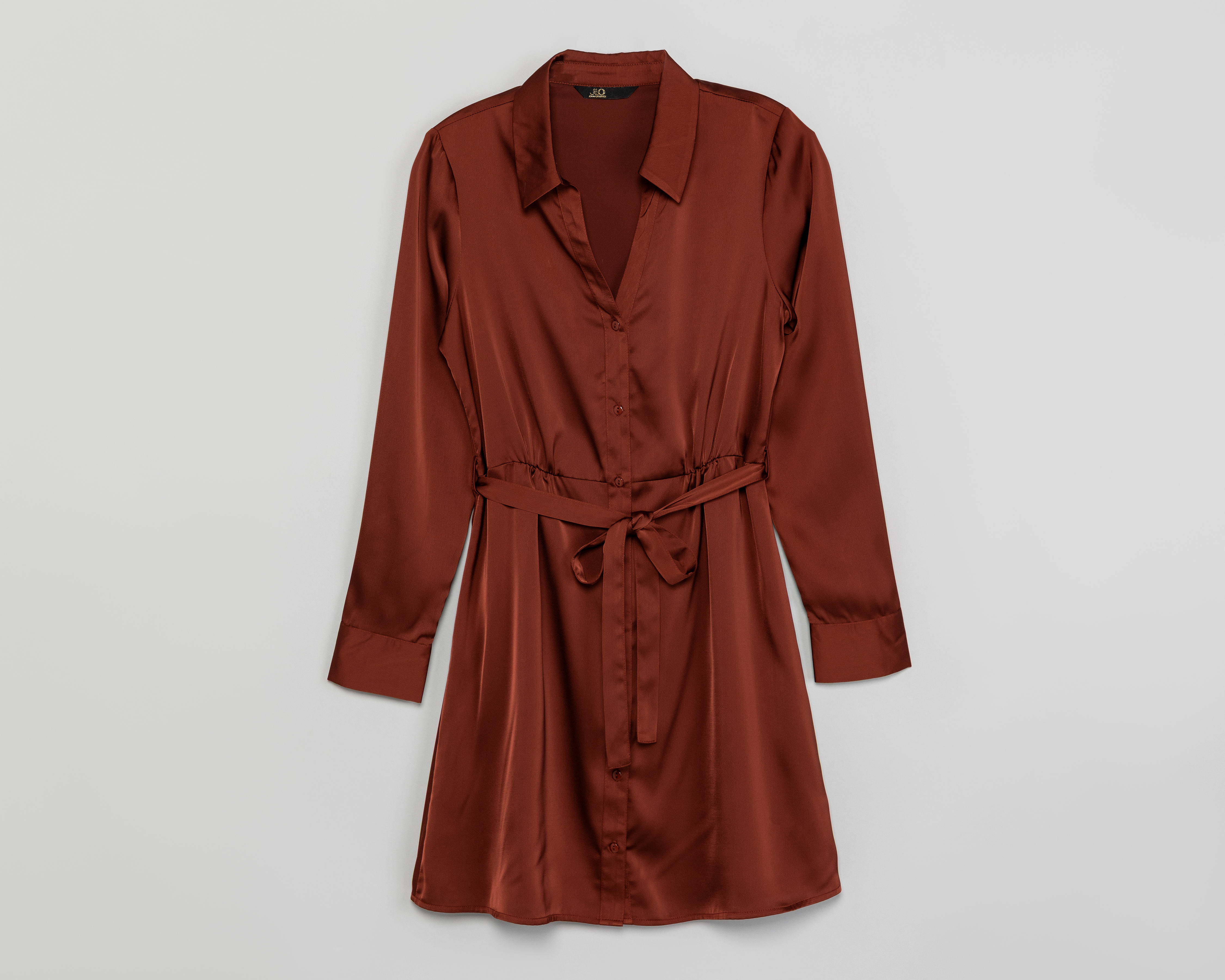 Foto 2 pulgar | Foto 1 | Vestido Casual Jennifer Lopez con Cinturón Café para Mujer