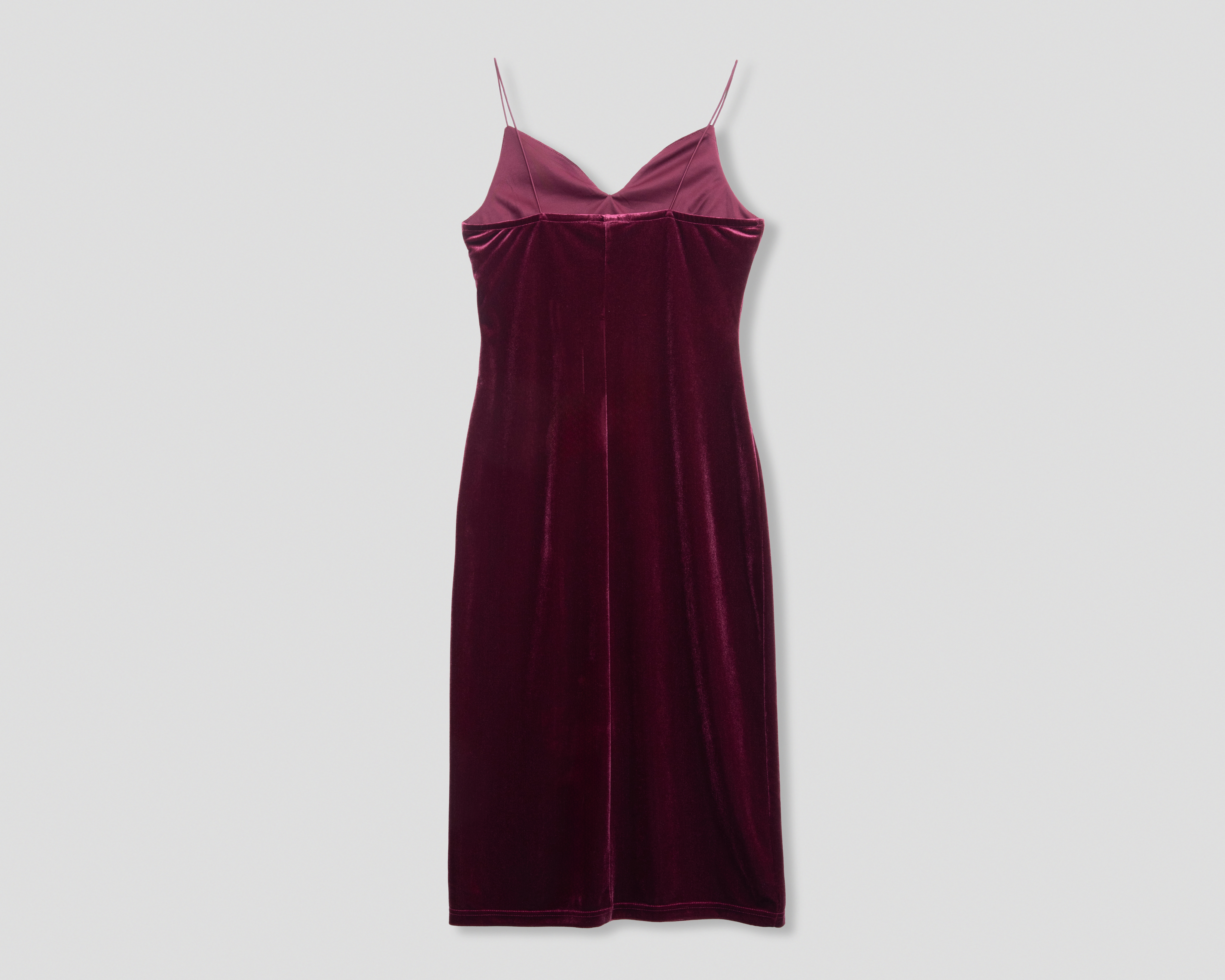 Foto 3 pulgar | Foto 2 | Vestido de Fiesta Strona Vino Aterciopelado con Tirantes Juvenil