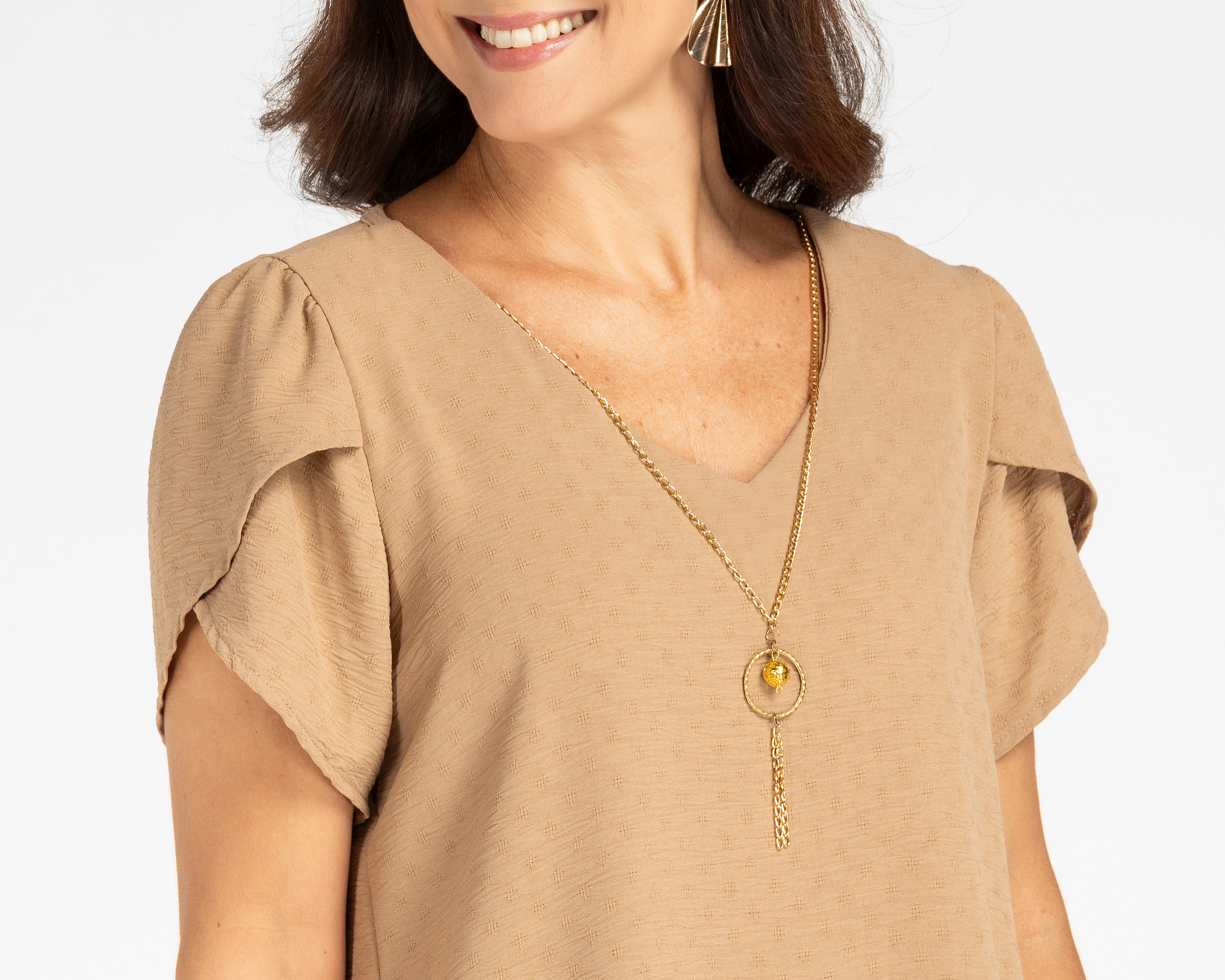 Foto 5 pulgar | Foto 4 | Blusa Lady Sun Manga Corta con Collar