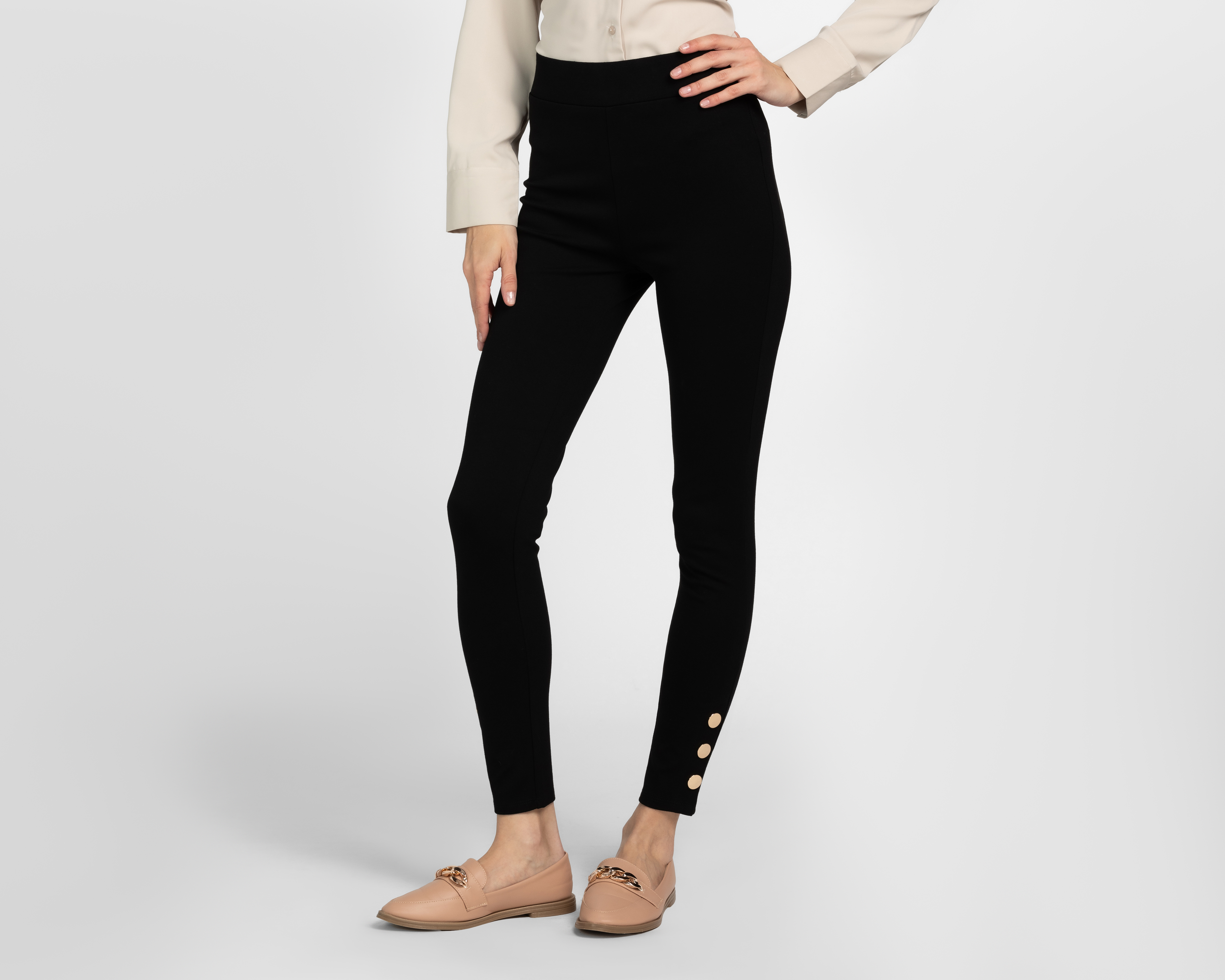 Leggings Sahara Negro con Botones