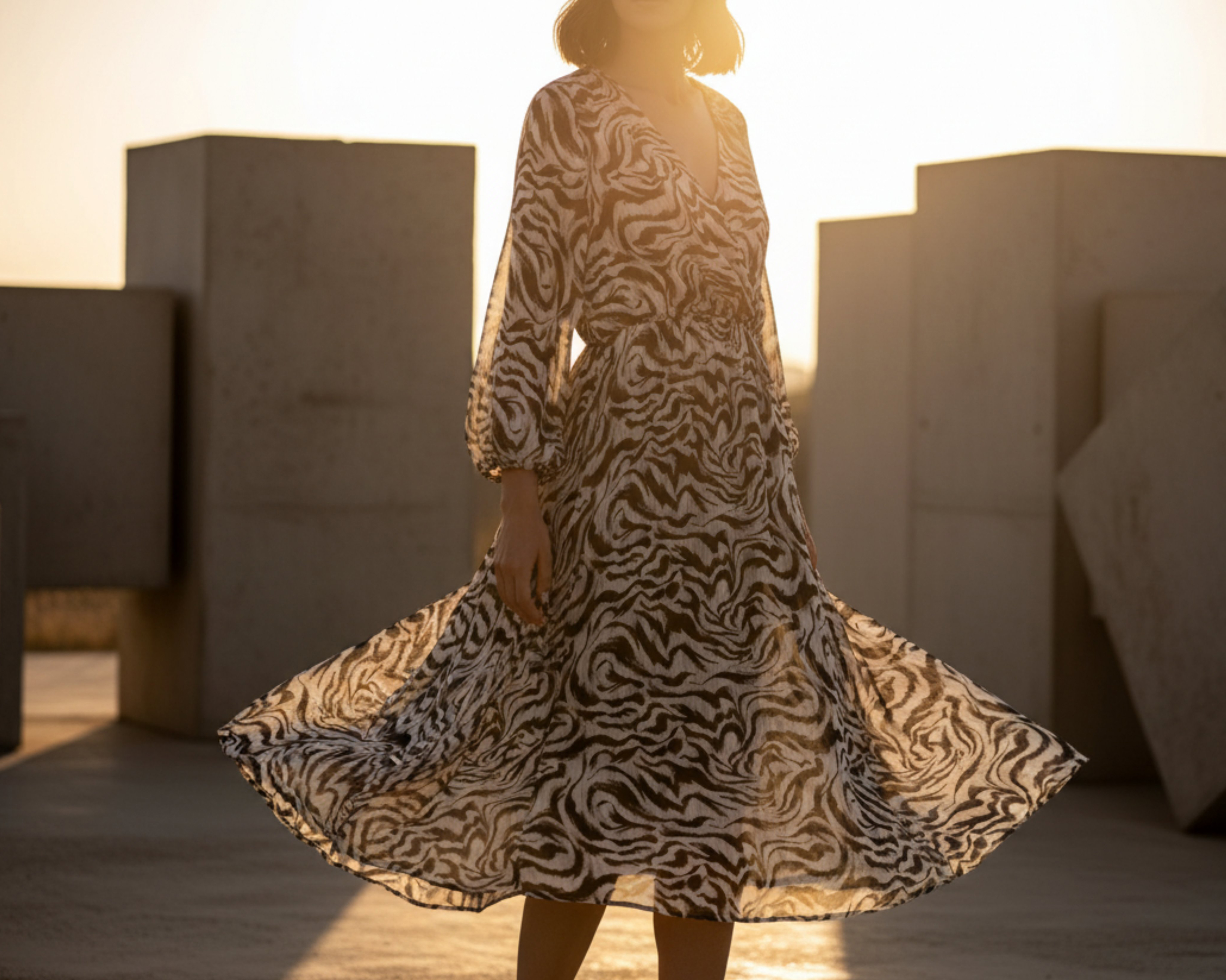 Foto 4 | Foto 4 | Vestido Casual Sahara Manga Larga Estampado Animal Print para Mujer