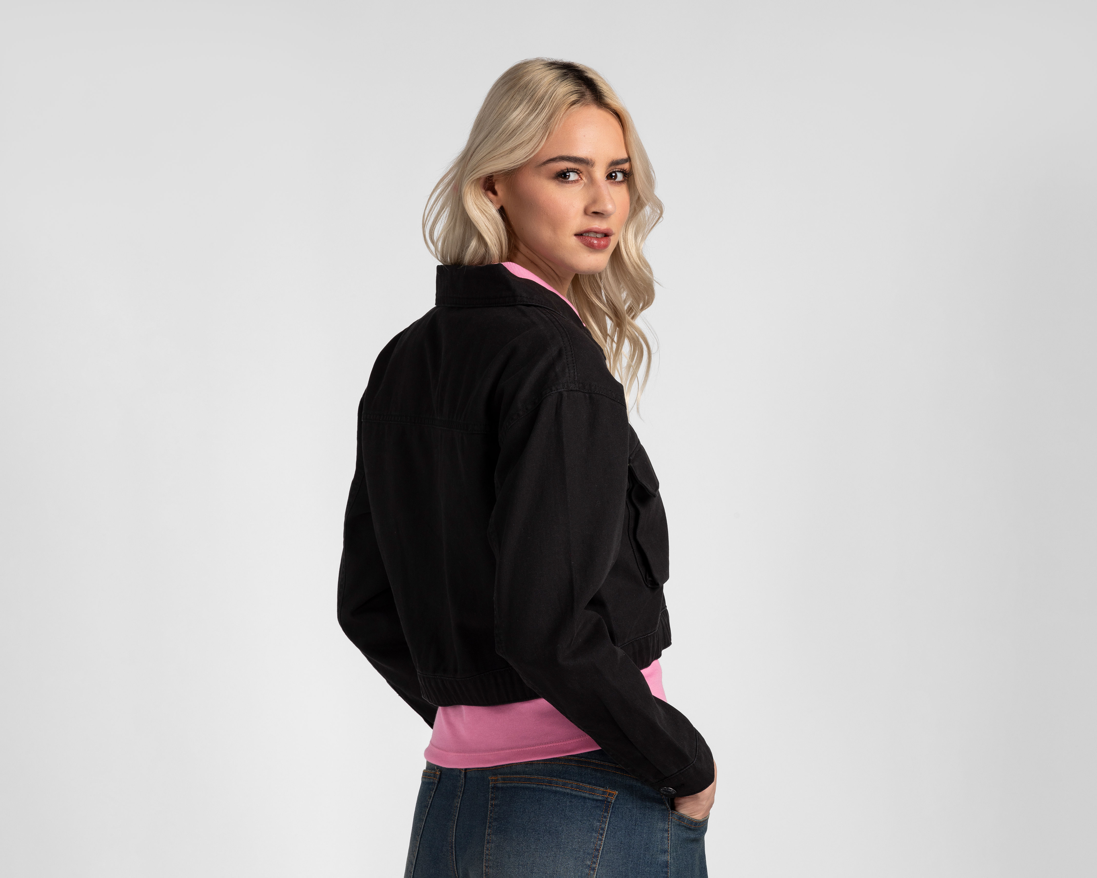 Foto 3 | Foto 3 | Chamarra Negra con Cierre Refill para Mujer