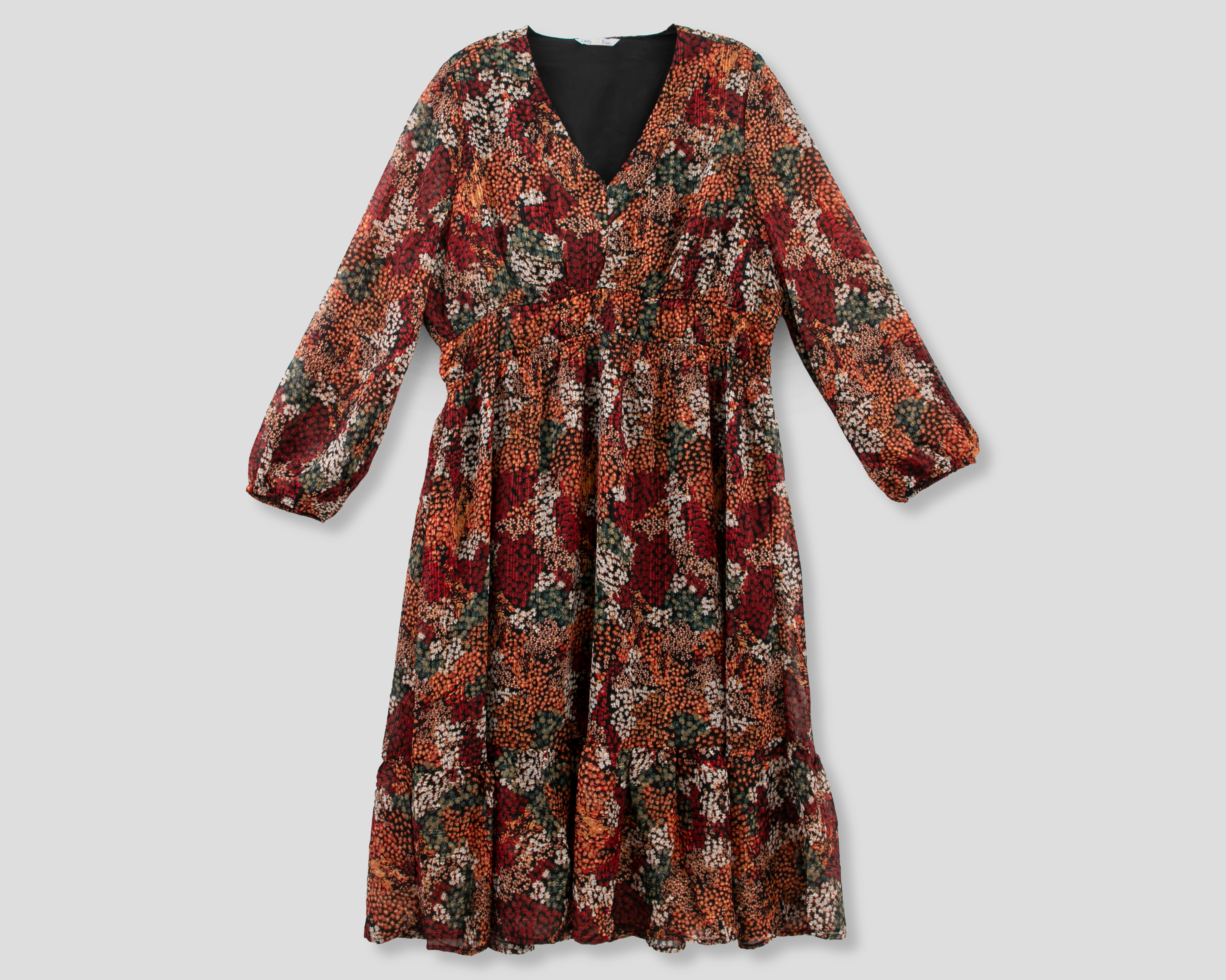 Vestido Casual Lady Sun Chedrón Floral Midi para Mujer