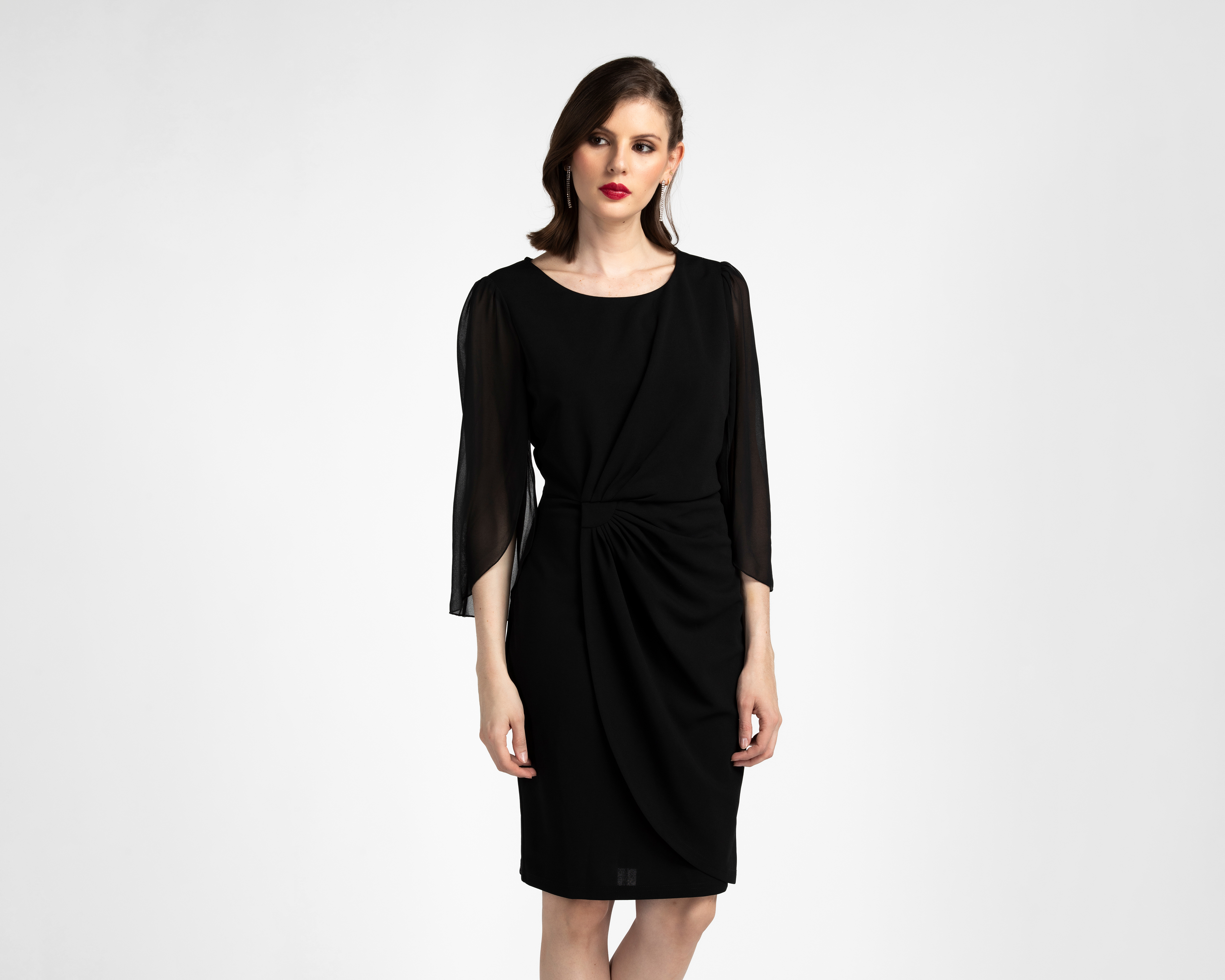 Vestido de Coctel Sahara Corto Cuello Redondo para Mujer