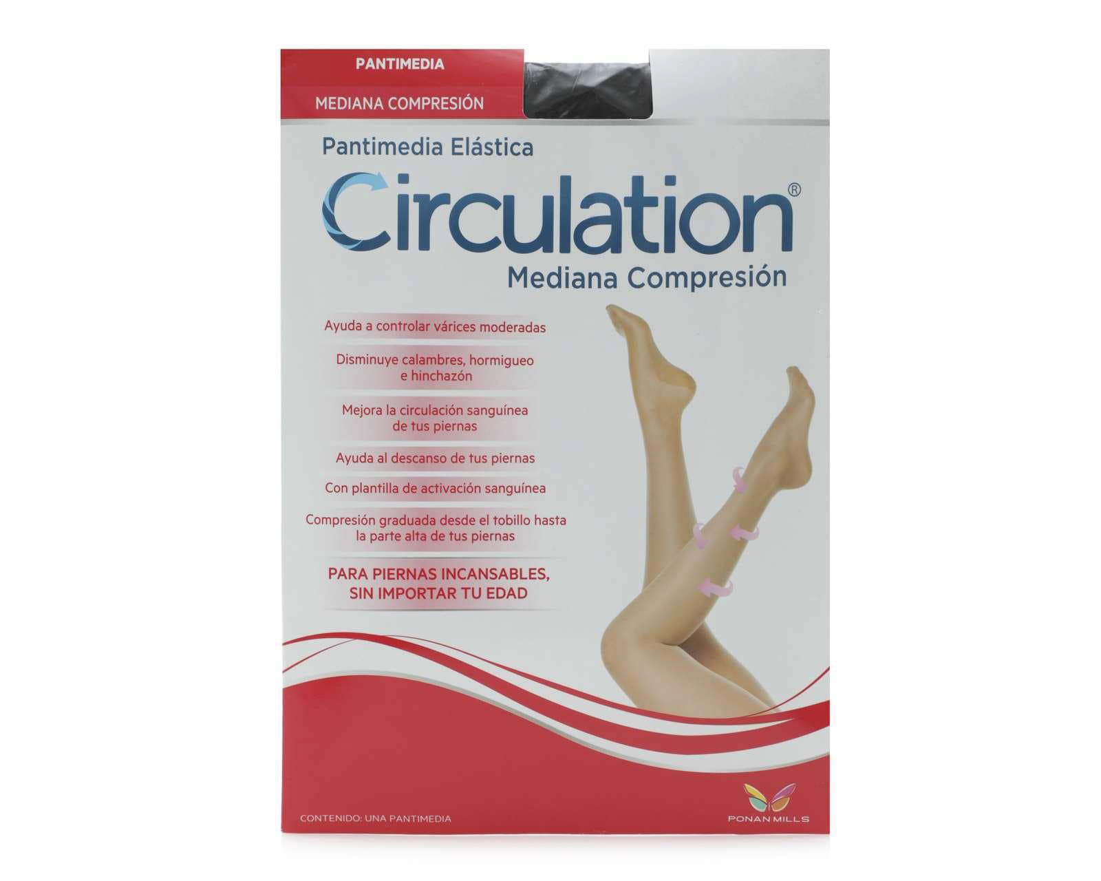 Pantimedias Circulation Negras Lisas