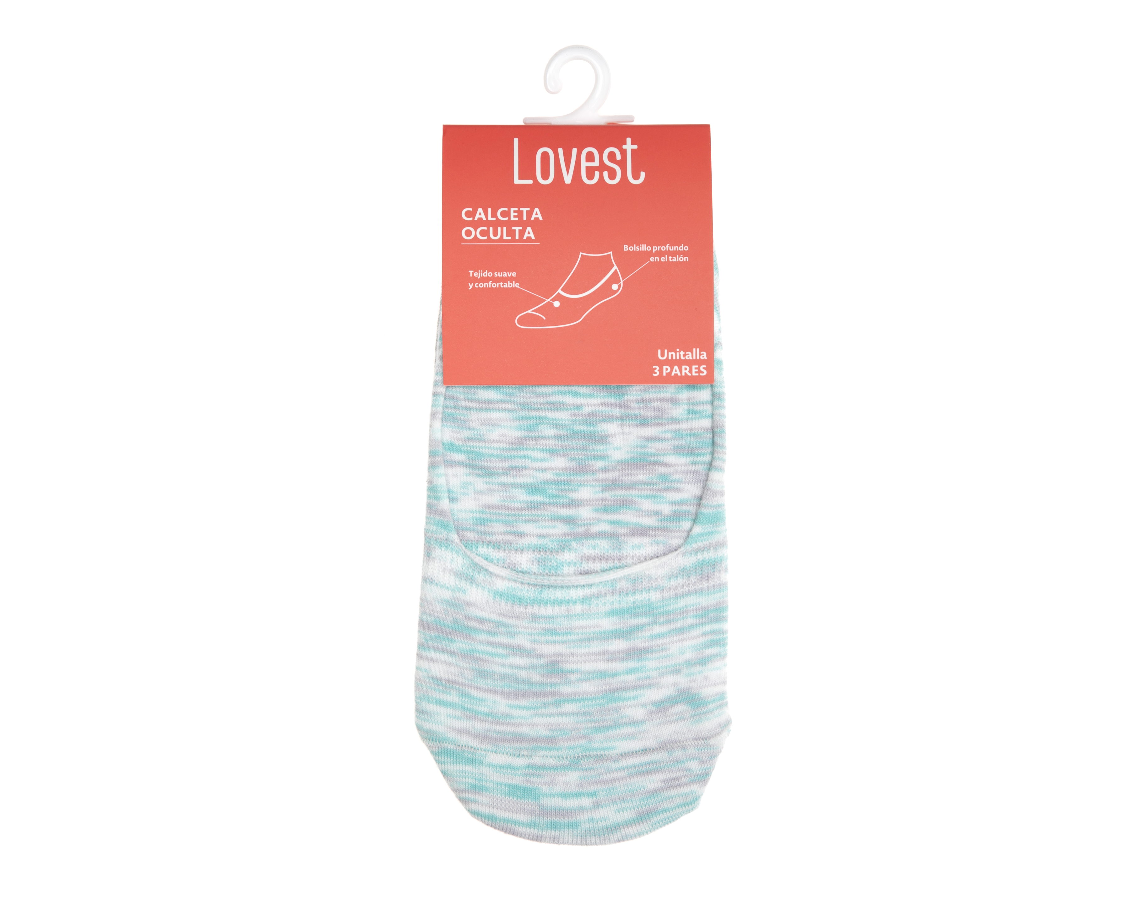 Foto 4 pulgar | Foto 3 | Calcetas Invisibles Lovest para Mujer 3 Pares